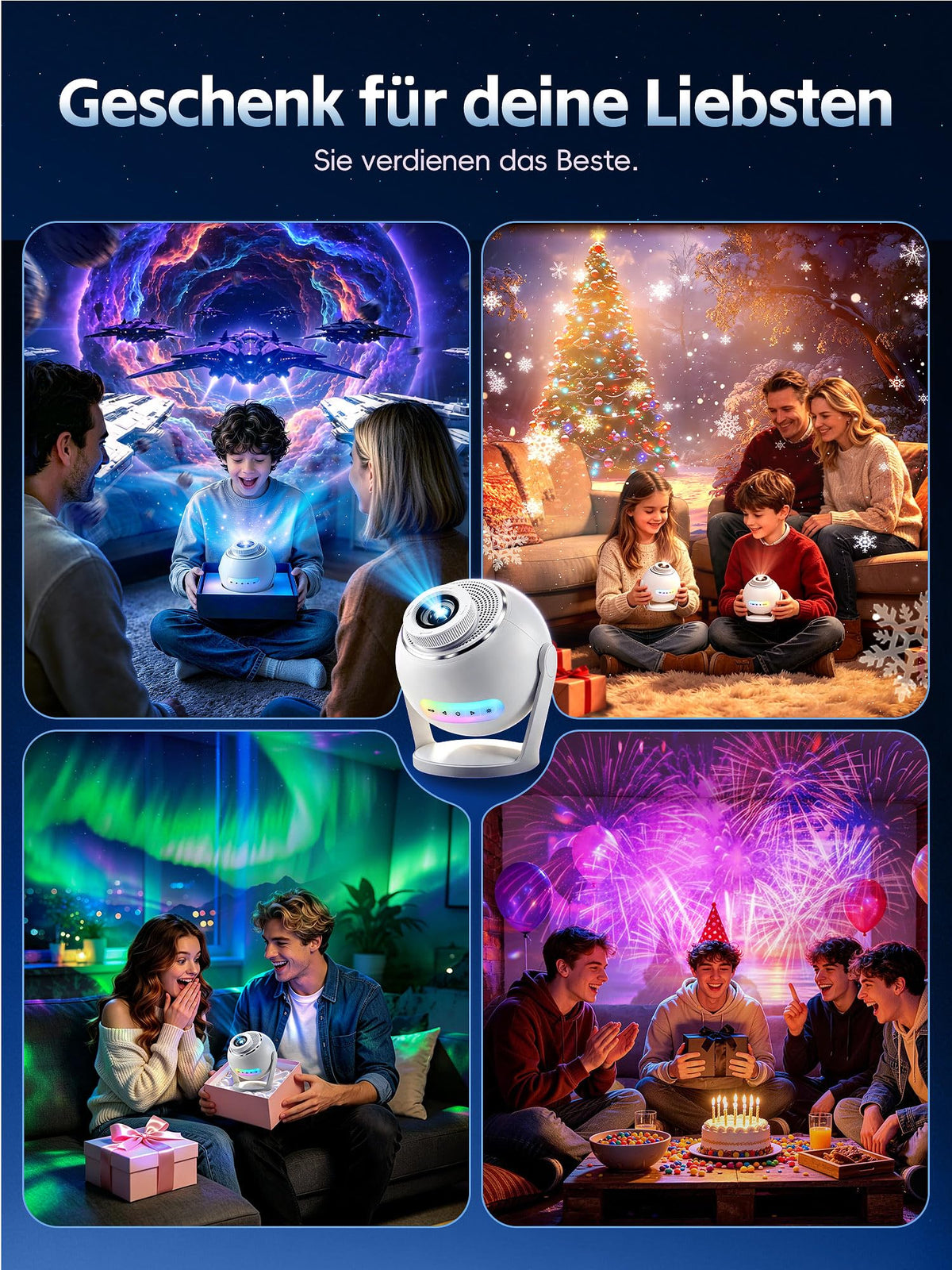 Sternenhimmel Projektor Galaxy Projector Geschenke Nachttischlampe