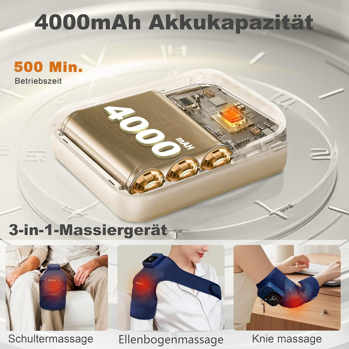 Knie Massagegerät mit Wärme, Knieschmerzen, Blau 1.0