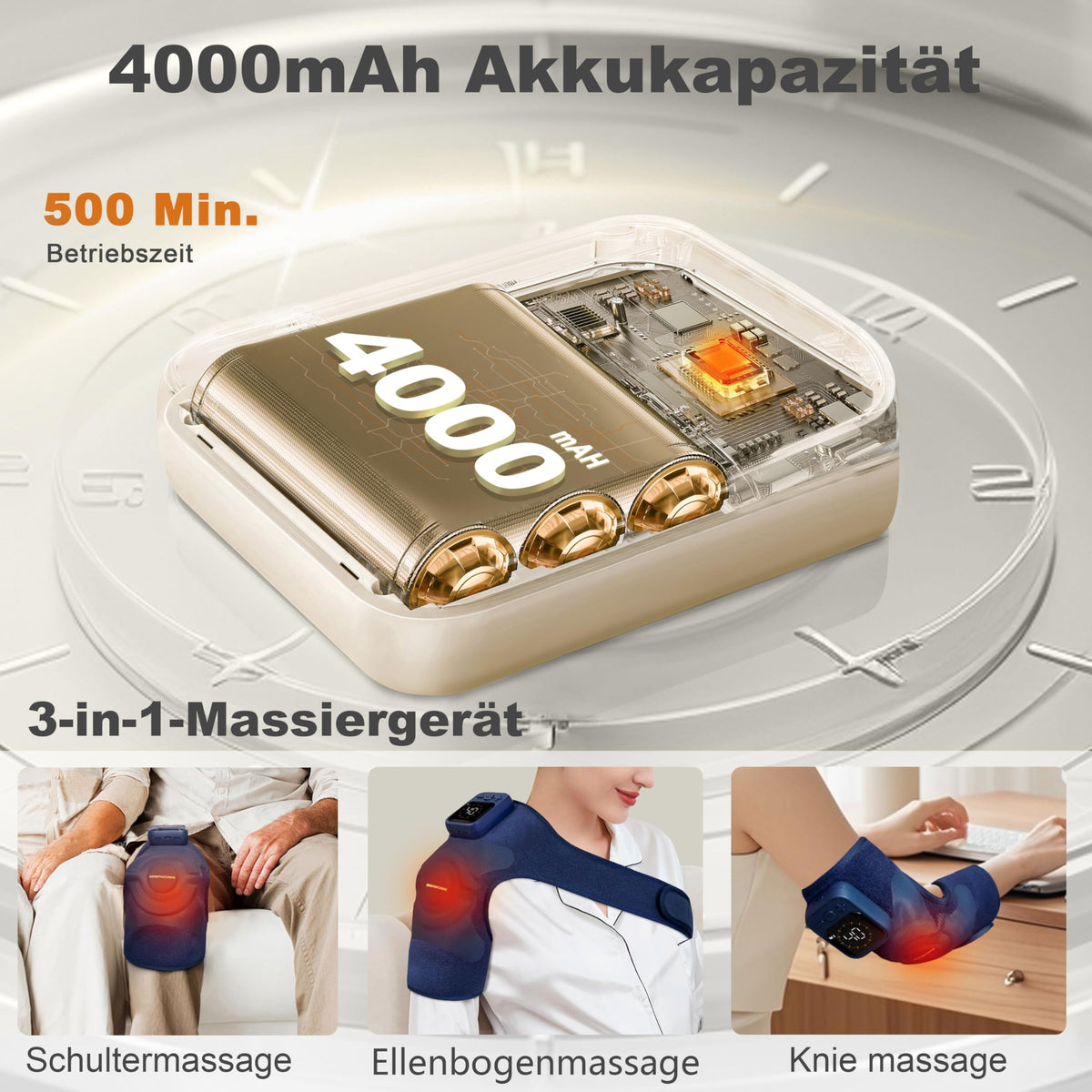 Knie Massagegerät mit Wärme, Knieschmerzen, Blau 1.0