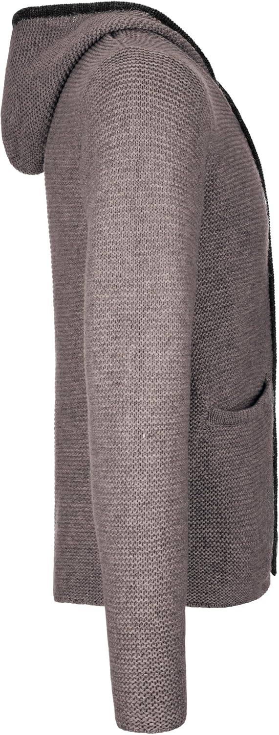 Herren Kostümjacke mit Hood - Kostüm Hoodie für Männer in Schwarz / Anthrazit und Grau und Braun - Traditionelle Strickjacke in S, M, L, XL, XXL, XXXL