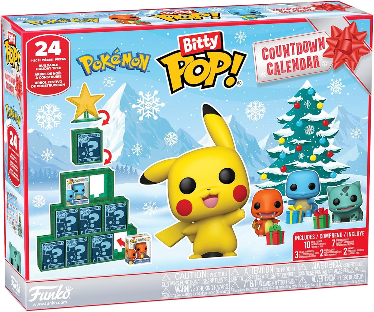 Pokemon - Adventskalender - 24 Tage voller Überraschungen - Sammelbar Vinyl Mini Figures - Mystery-Box - Geschenkidee - Weihnachts-Countdown