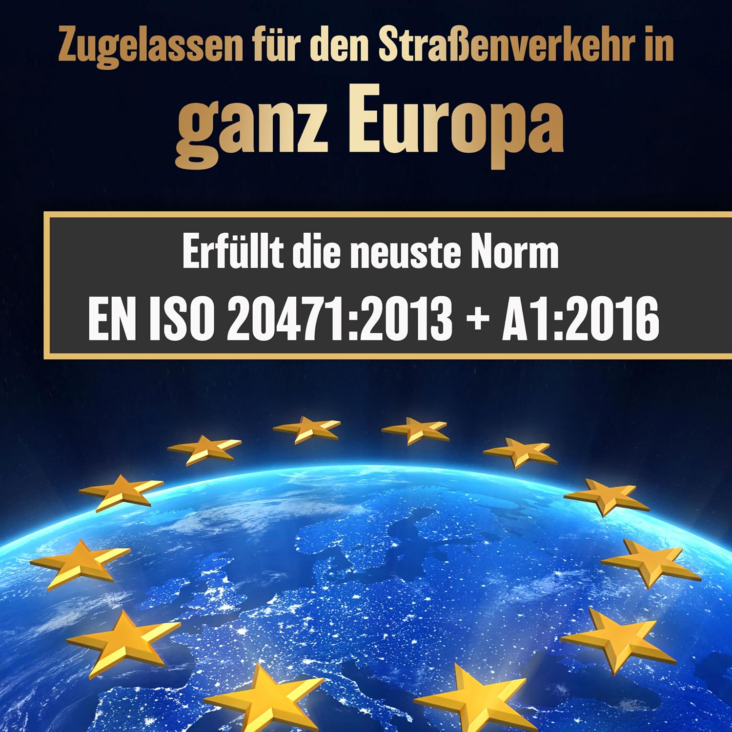 Warnwesten Auto 4er Set Europaweit gültig nach aktueller Norm 2026 EN ISO 20471 - Reflektierende Warnweste Auto - Sicherheitsweste Gelb - Warnschutzweste - Auto Warnweste für Erwachsene
