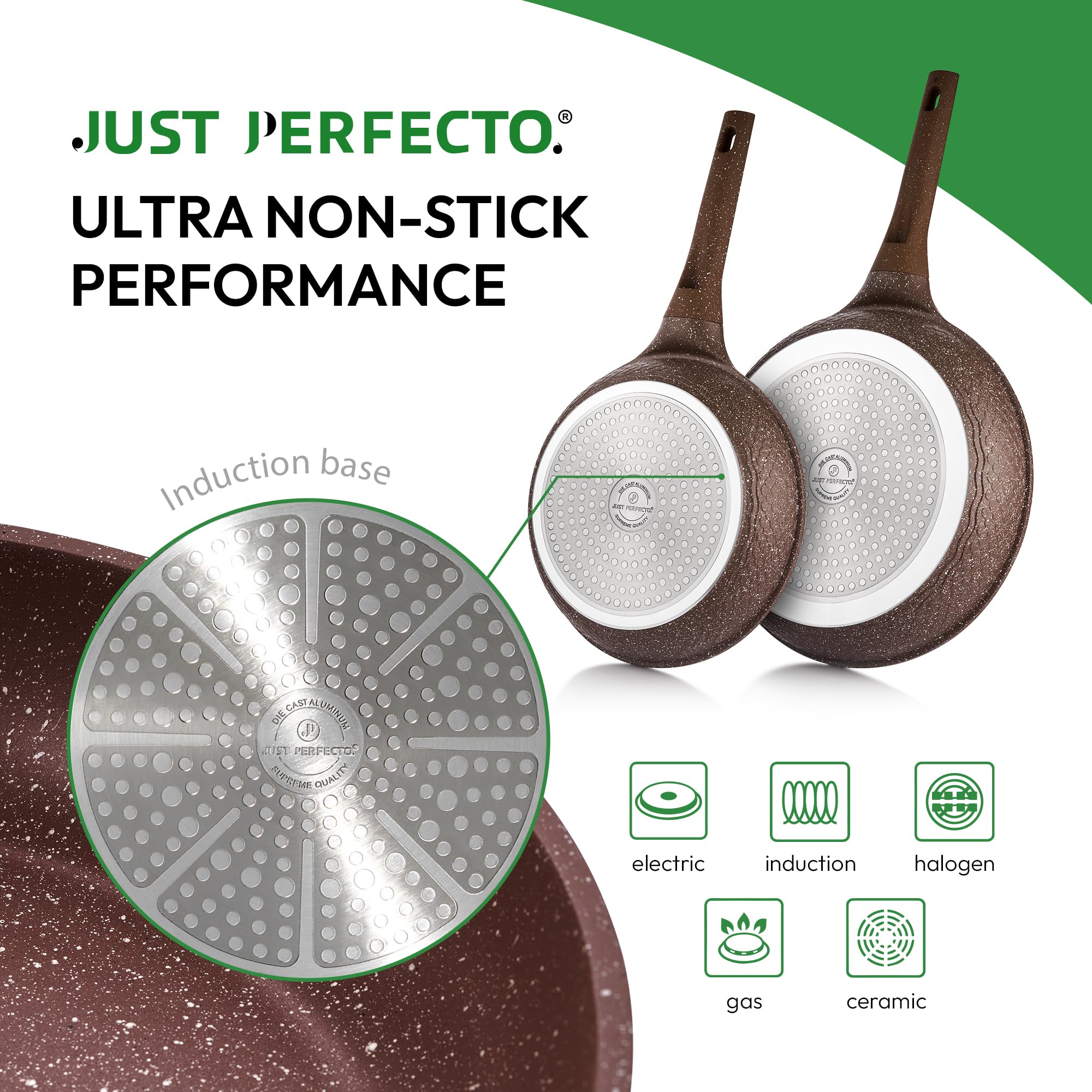 Induktionsgefässe - Pfannenset mit Deckel - Induktionsgefässe Set - Töpfe & Pfannen Set ohne PTFE und PFOA - Kochgeschirr-Topf-Induktion