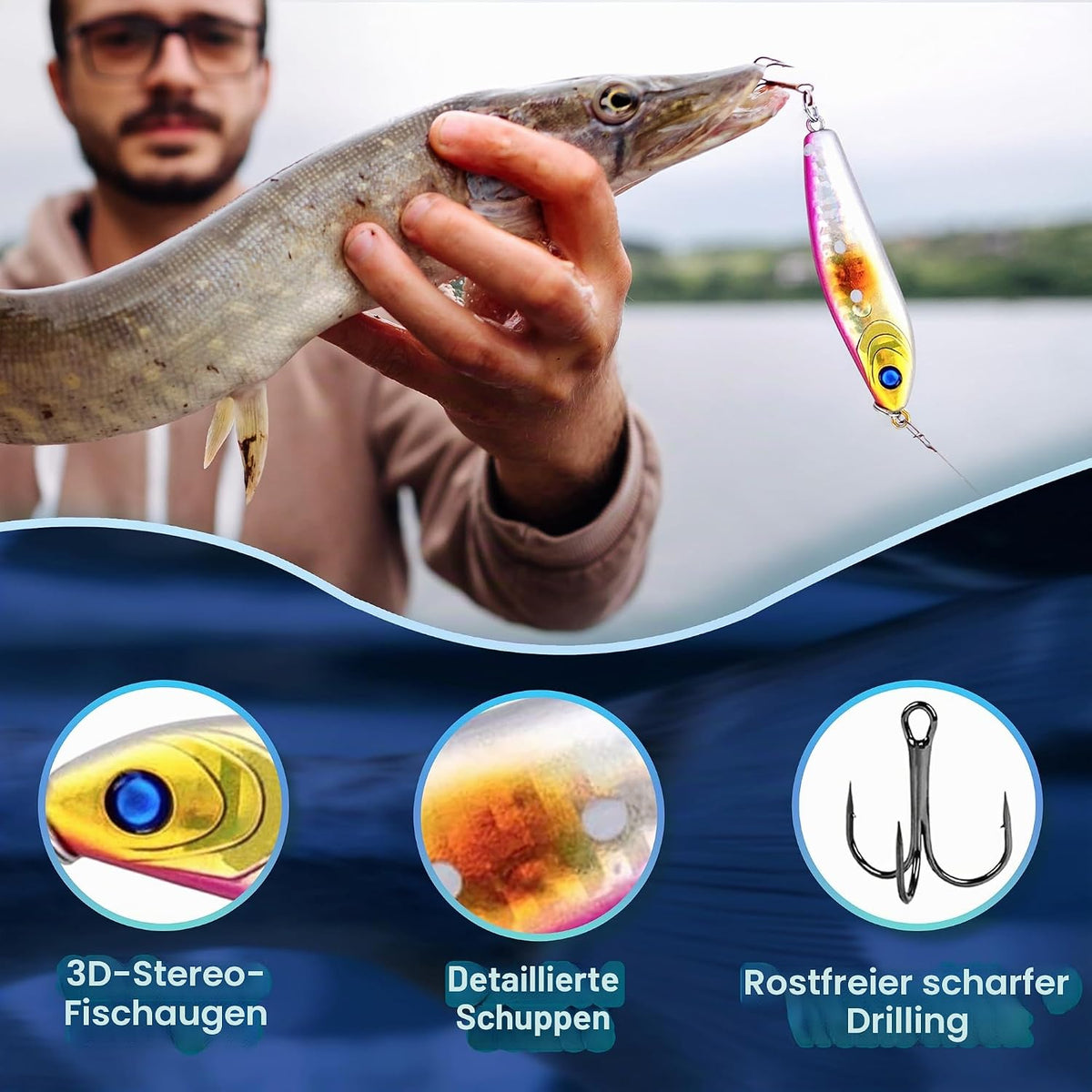 Adventskalender Angeln 2026, 24 Köder, Geschenke für Angler
