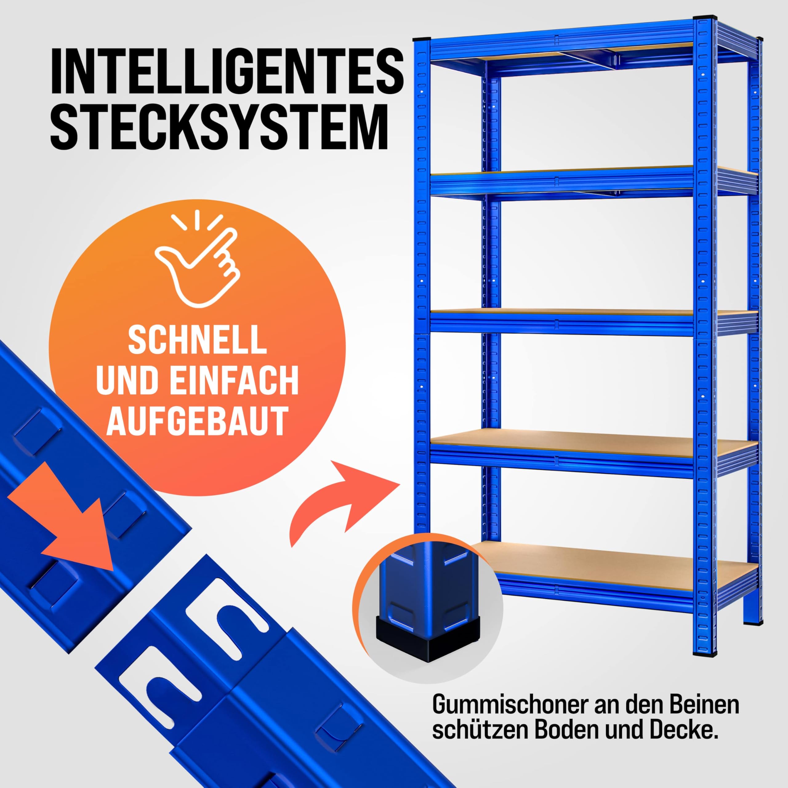2er Set Schwerlastregal 180x90x40cm