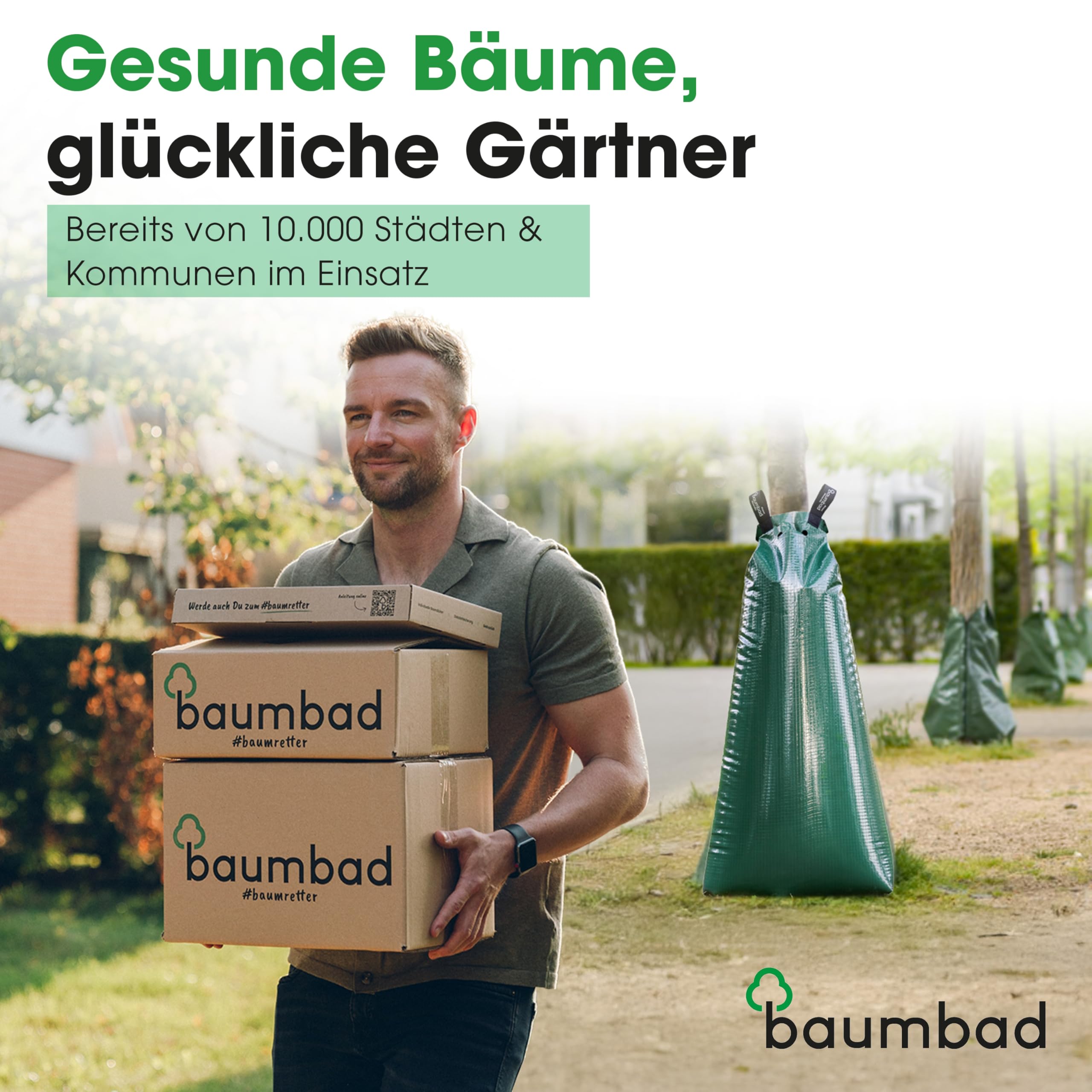 Premium Bewässerungsring 55 Liter, PVC UV Beständig, Baumring zur Bewässerung in Braun