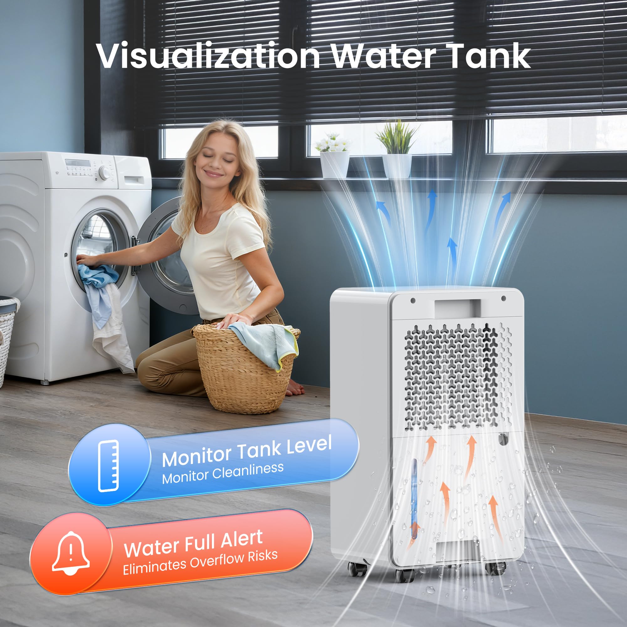 Luftentfeuchter Elektrisch, Auto Raumentfeuchter Elektrisch 30m²/120m³, Raumentfeuchter mit 3 Betriebsmodi, 24H Timer, Automatische Abtauung, Energieeinsparung - Geeignet für Keller, 1 Pack