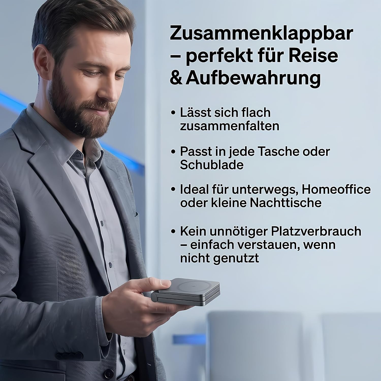 3 in 1 MagSafe Induktive Ladestation, Kabelloses Ladegerät QI2.2 | Magnet Induktionsladegerät für iPhone 12-17 Serie/Apple Watch/AirPods, Wireless Charger Stand mit 20W Adapter, Silber-Schwarz