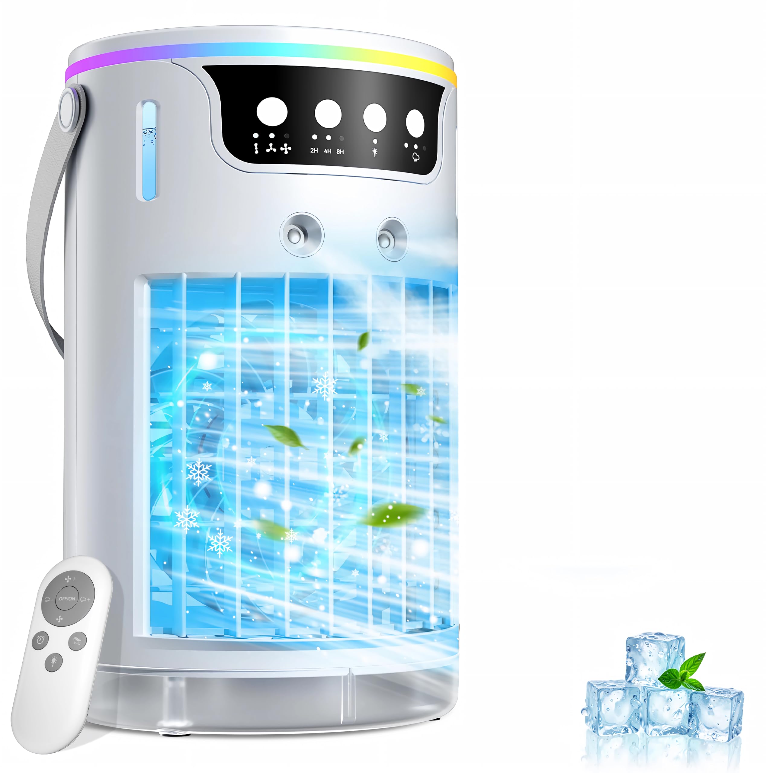 Mini klimaanlage, 1200ml Mobile Klimaanlage mit 3 Geschwindigkeiten & 2-4-8H Timer, Klimaanlage mobil für Schlafzimmer Büro Schreibtisch