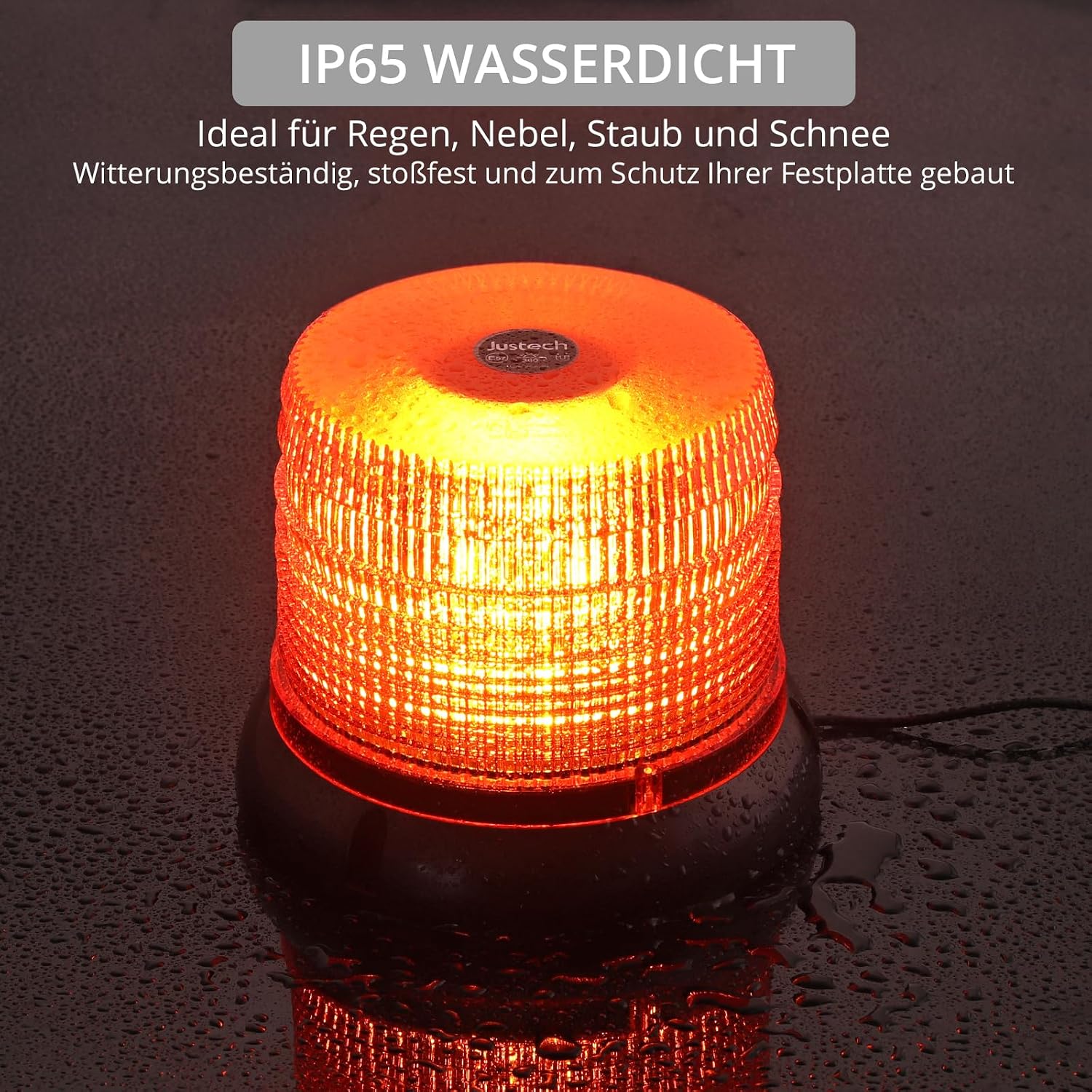 Warnleuchte Rundumleuchte 360° Gelb Blitzleuchte 7 modus mit 5m Netzkabel Doppelter Schraube 12V / 24V Warnlicht mit Magnetfuß Notfallblinklampe Magnet Transparent für Auto LKW usw