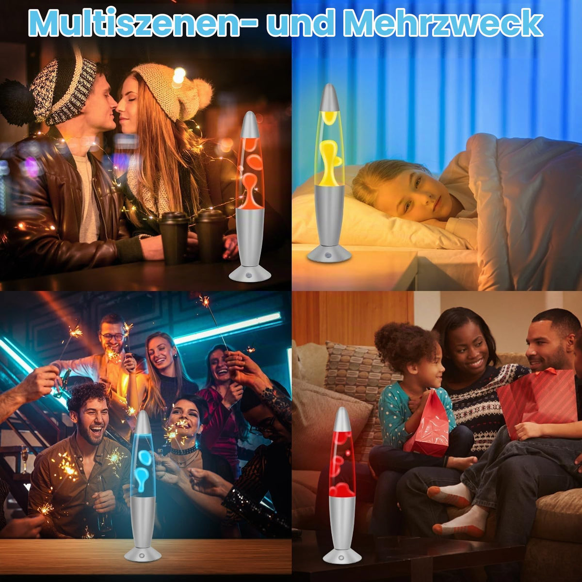 Lavalampe Große mit 17 Farbwechsel und Fernbedienung 40 cm