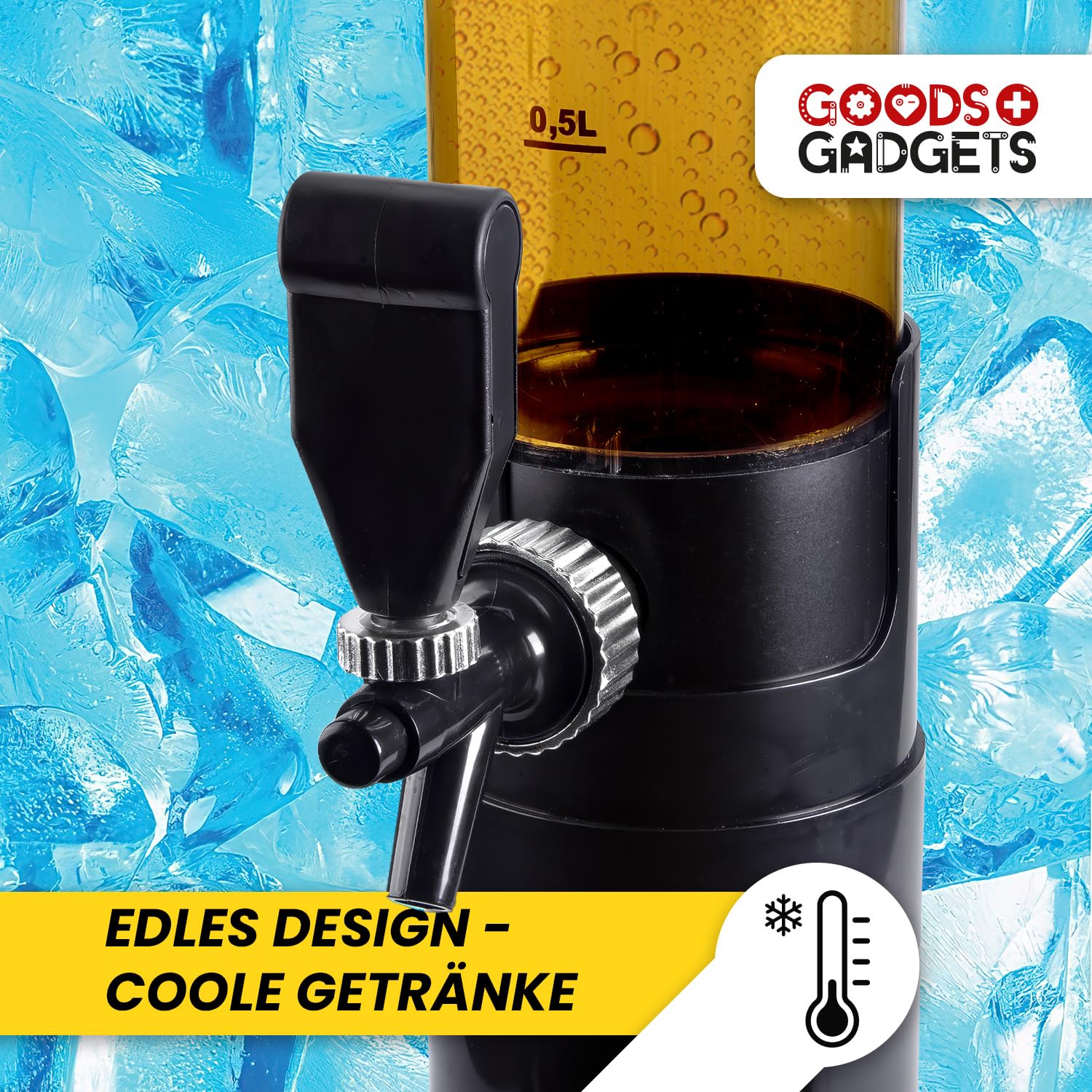 XXL Trinksäule Biersäule Biertower Party Bier Zapfsäule mit Zapfhahn (5 Liter)