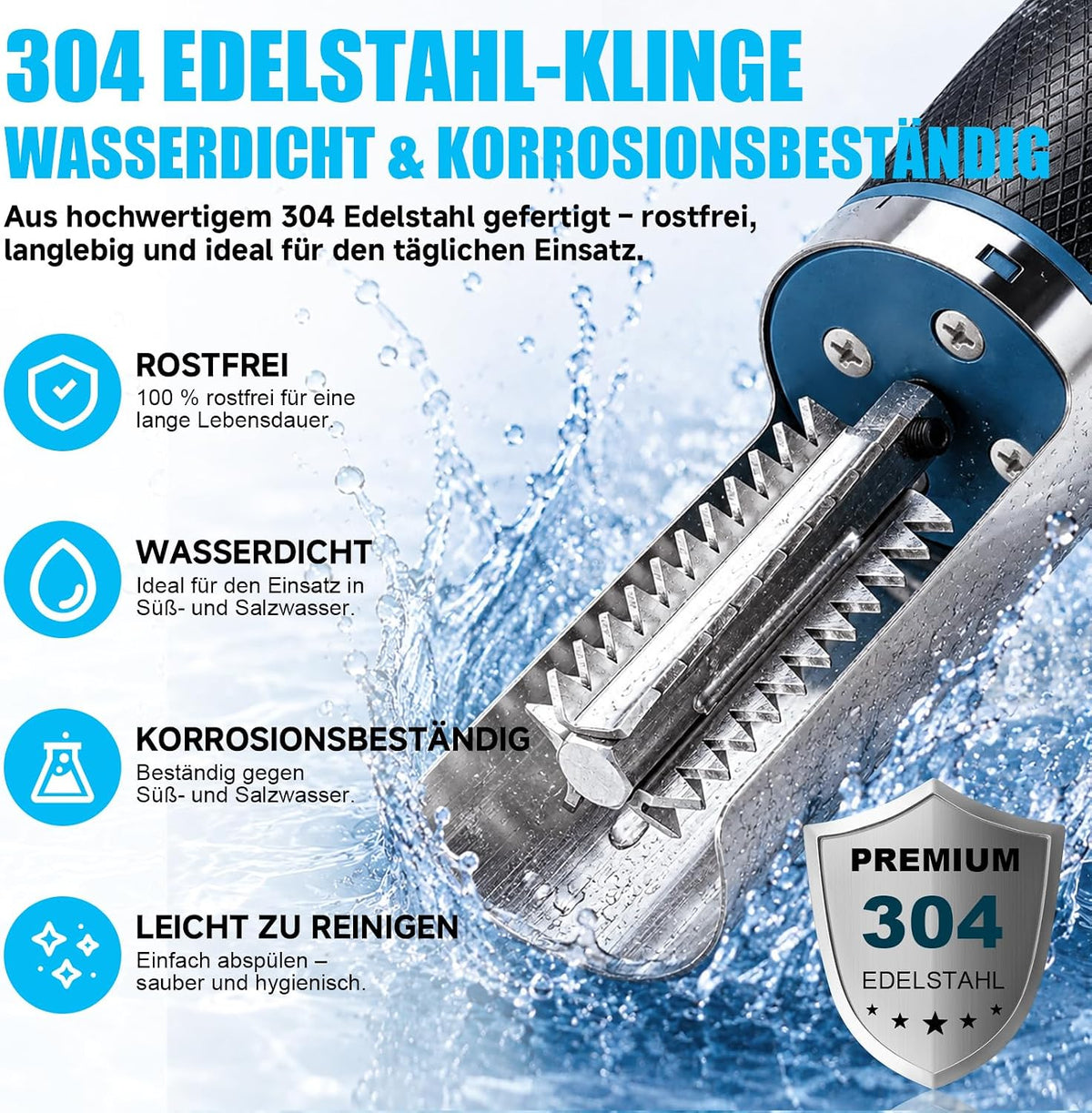 650W Elektrisch Fischentschupper mit Schutzhaube Wasserdicht aus Edelstahl