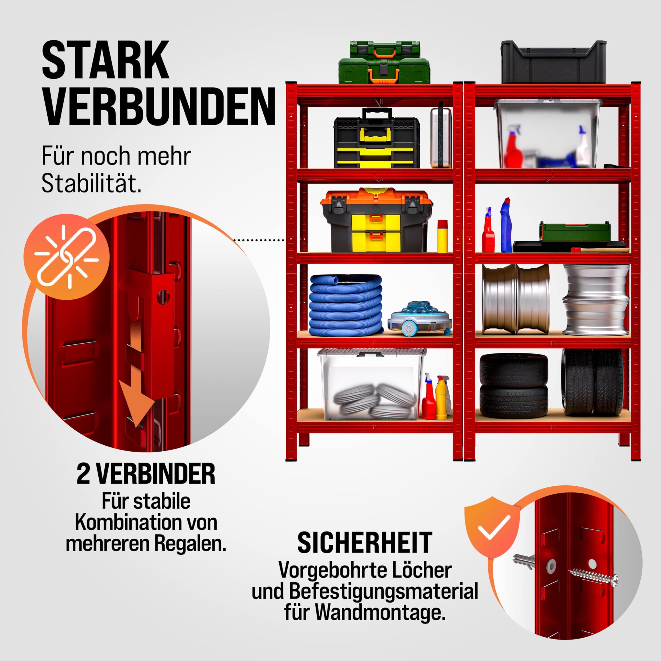 2er Set Schwerlastregal 180x90x40cm