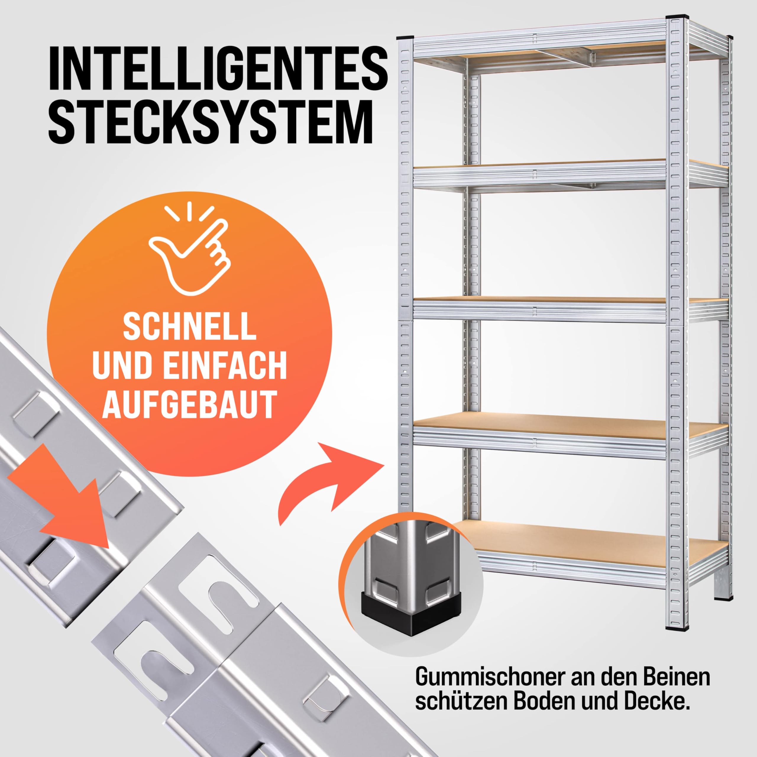 2er Set Schwerlastregal 180x90x40cm