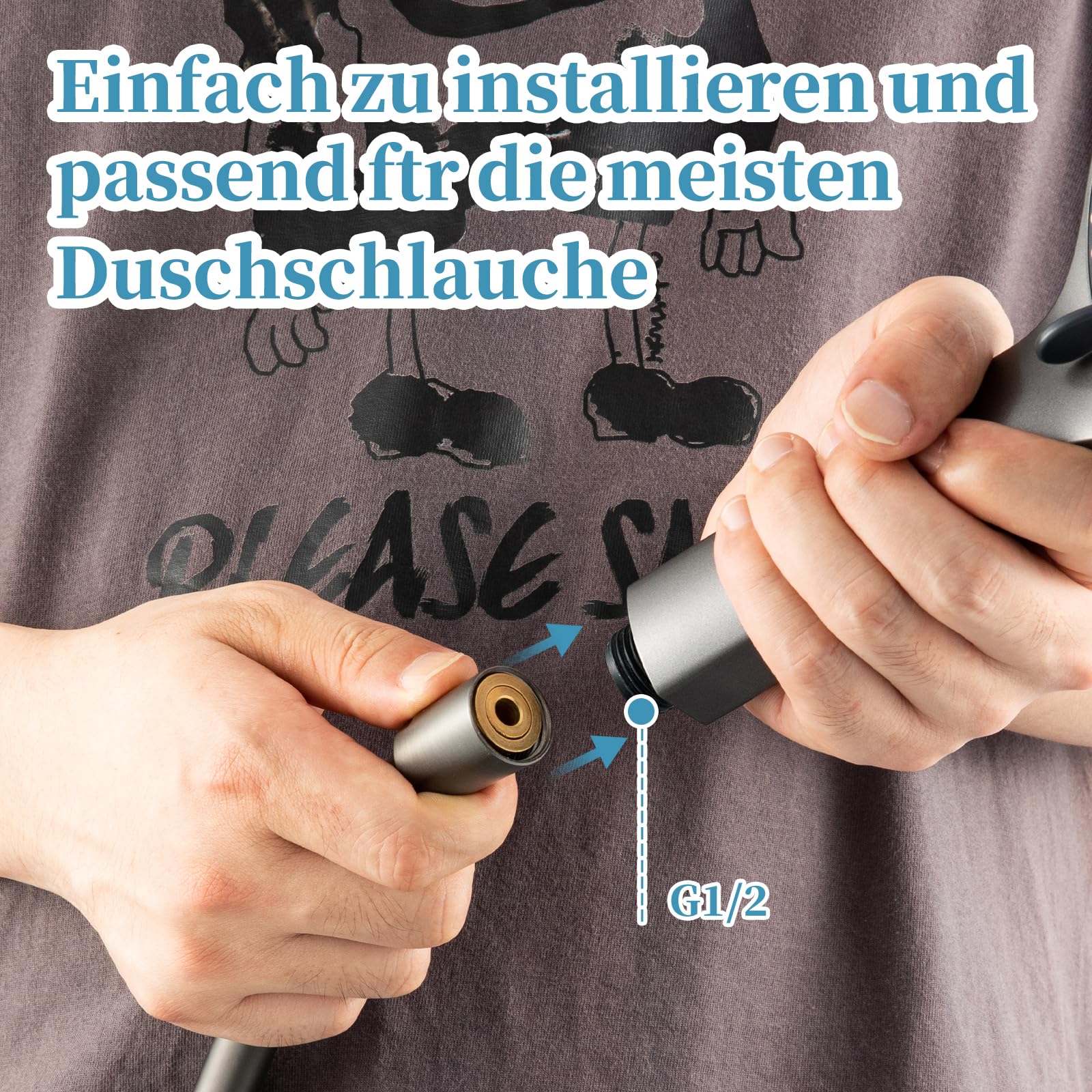 Duschkopf Groß xxl mit 6 Strahlarten, Duschbrause für Duschkopf Wassersparend, Chrom