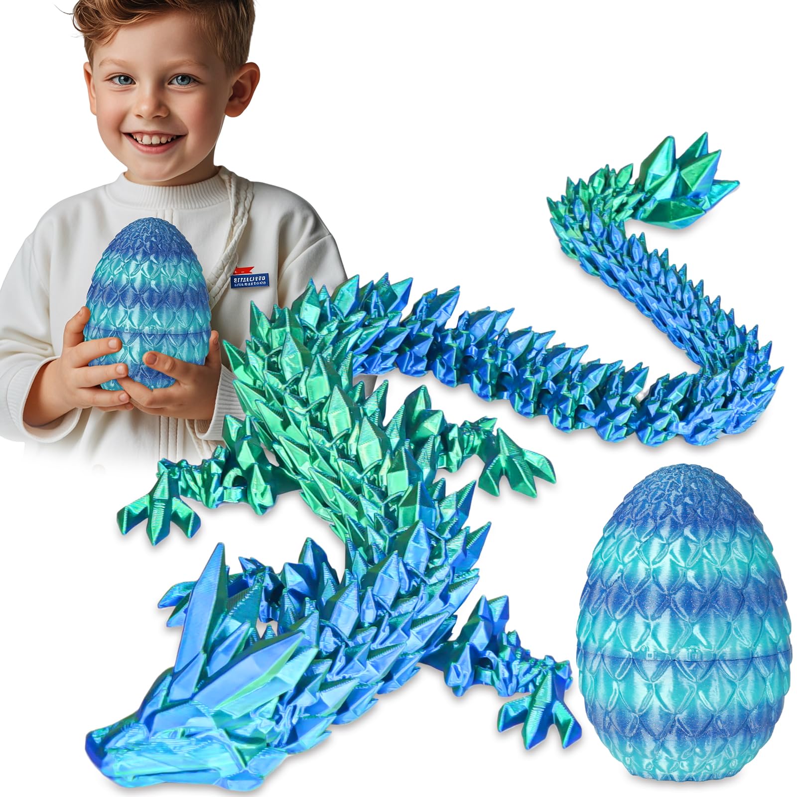 Überraschungseier - Drachenei mit Drachen im Inneren, Geschenke für Kinder und Erwachsene, 3D-gedrucktes Fidget-Spielzeug, perfekt für Weihnachten, Ostern, Geburtstage, Dekoration, Stressabbau