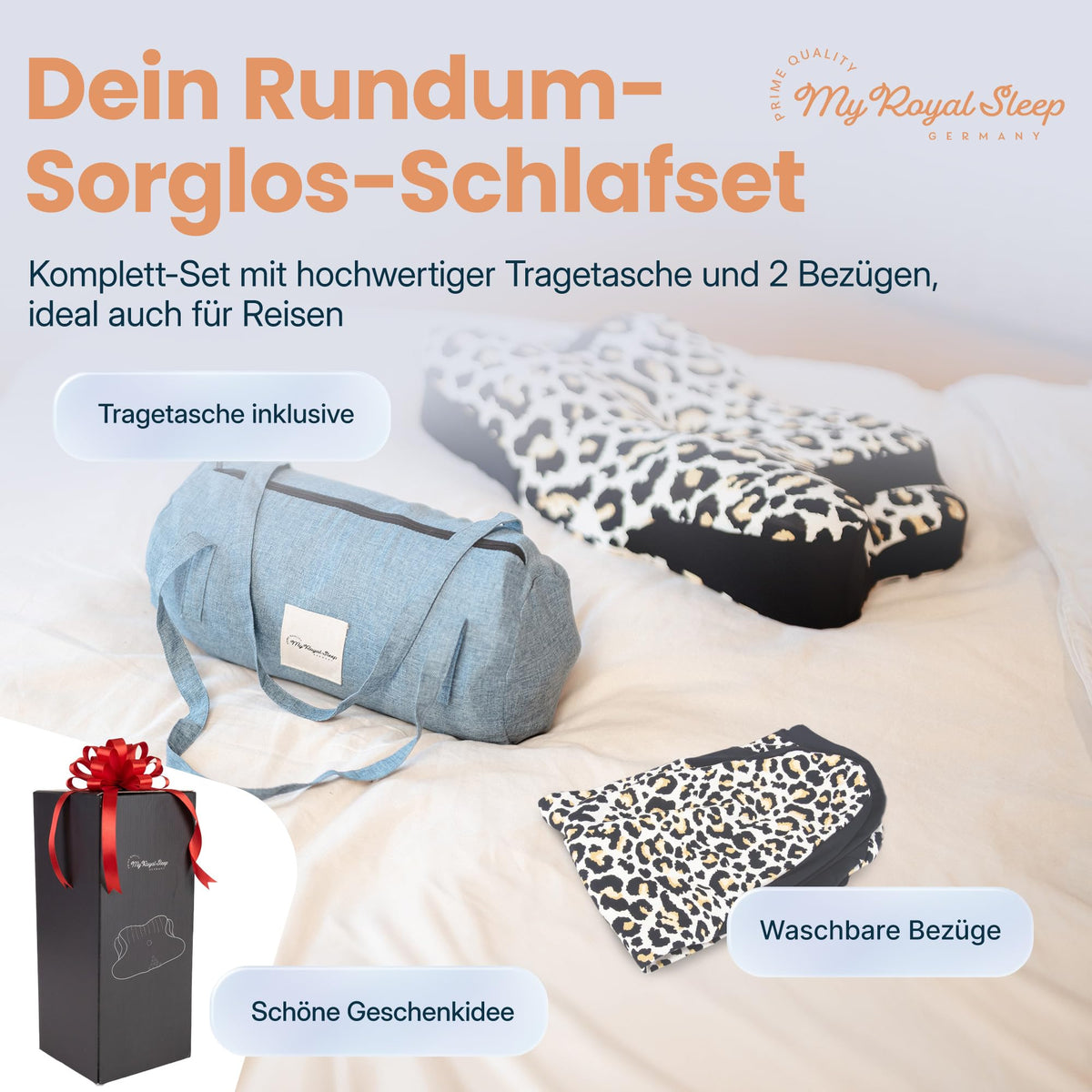 Nackenkissen – Ergonomisch - Höhenverstellbar -Seitenschläferkissen Nackenstützkissen Rückenschläferkissen Memory Foam Kopfkissen – Natürliche Nackenhaltung