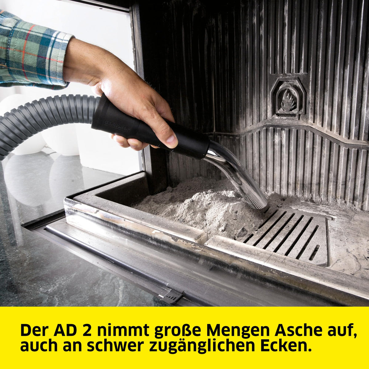 KÄRCHER Premium Aschesauger und Trockensauger Beutellos Schwarz/Silber Ideal für die Reinigung von Kaminen Pelletöfen und Grills