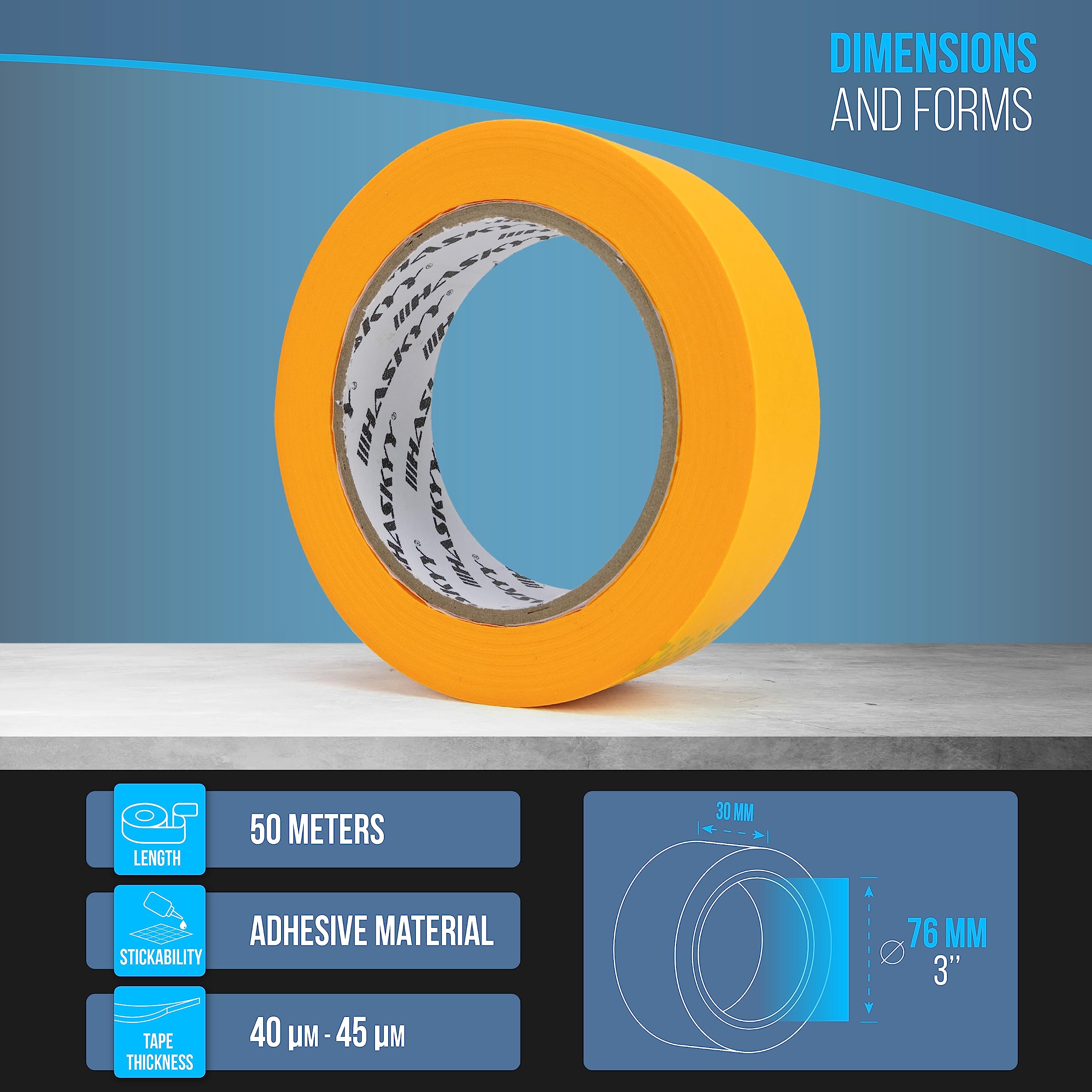 Goldband Malerkrepp Kreppband 3x Malerband 30mm x 50m Profi Abdeckband Malertape Klebeband Washi Tape Gold Papiertape Selbstklebend