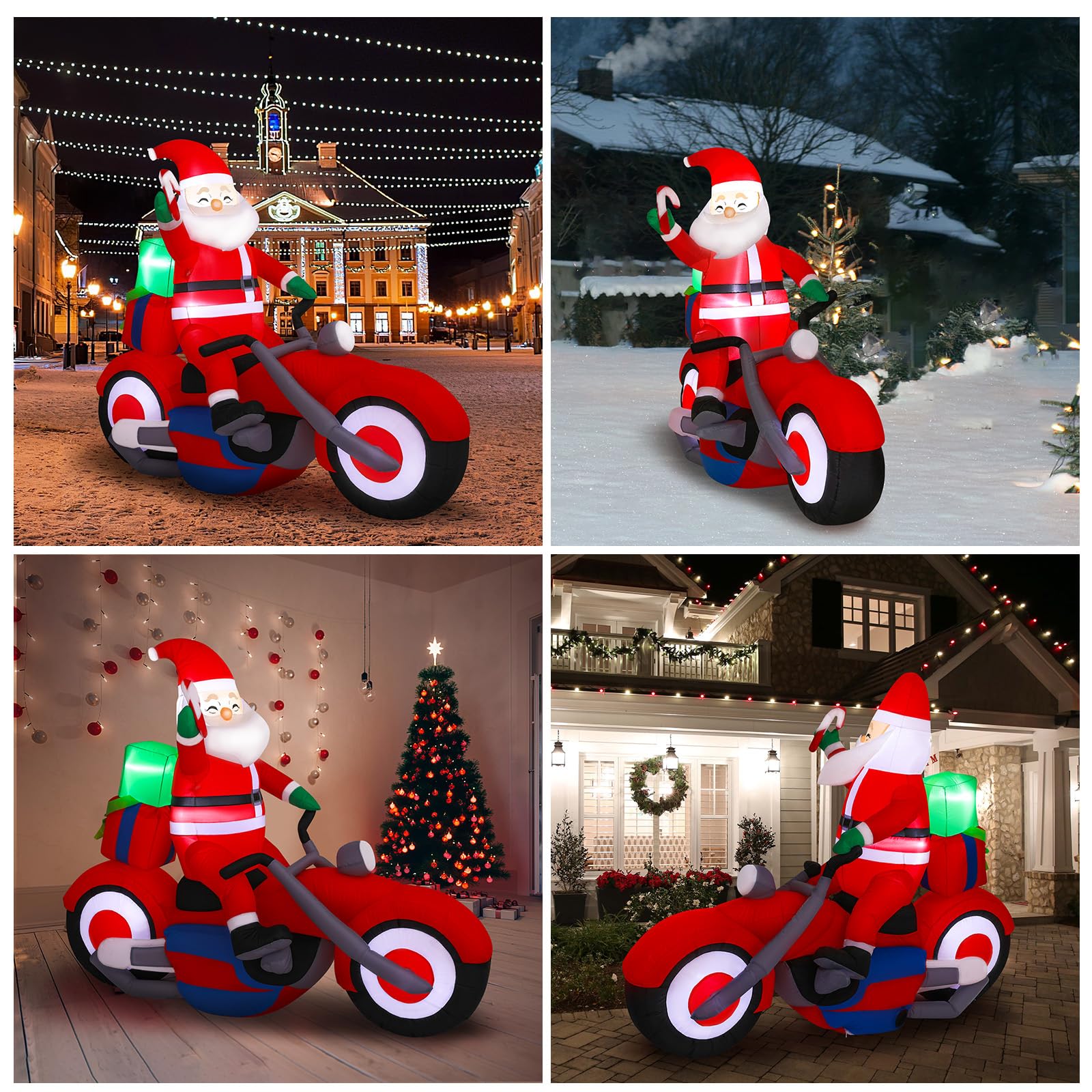 Aufblasbare Weihnachtsdeko, Riesiger Weihnachtsbaum Bogen mit 8 LED Leuchten, Wasserfest Beleuchtet Aufblasbar Weihnachtsdeko Aussen für Hof Garten Feiertag Weihnachtsdekoration