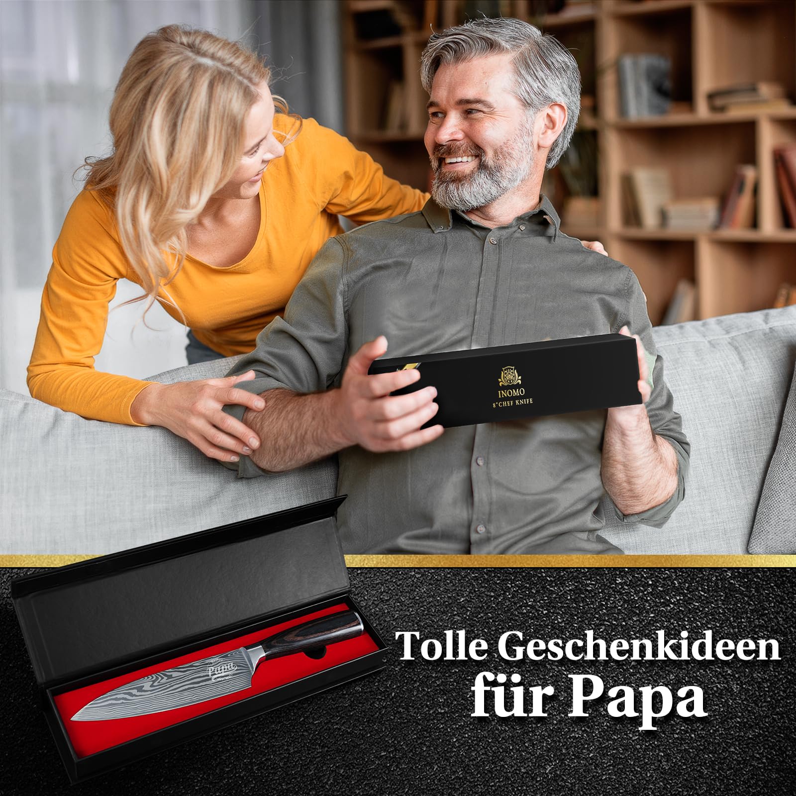 Geschenke für Männer, Küchenmesser Vater Geschenk Weihnachten, Kochmesser, Geburtstagsgeschenk für Papa, Männer Geschenk für ihn, Weihnachtsgeschenke