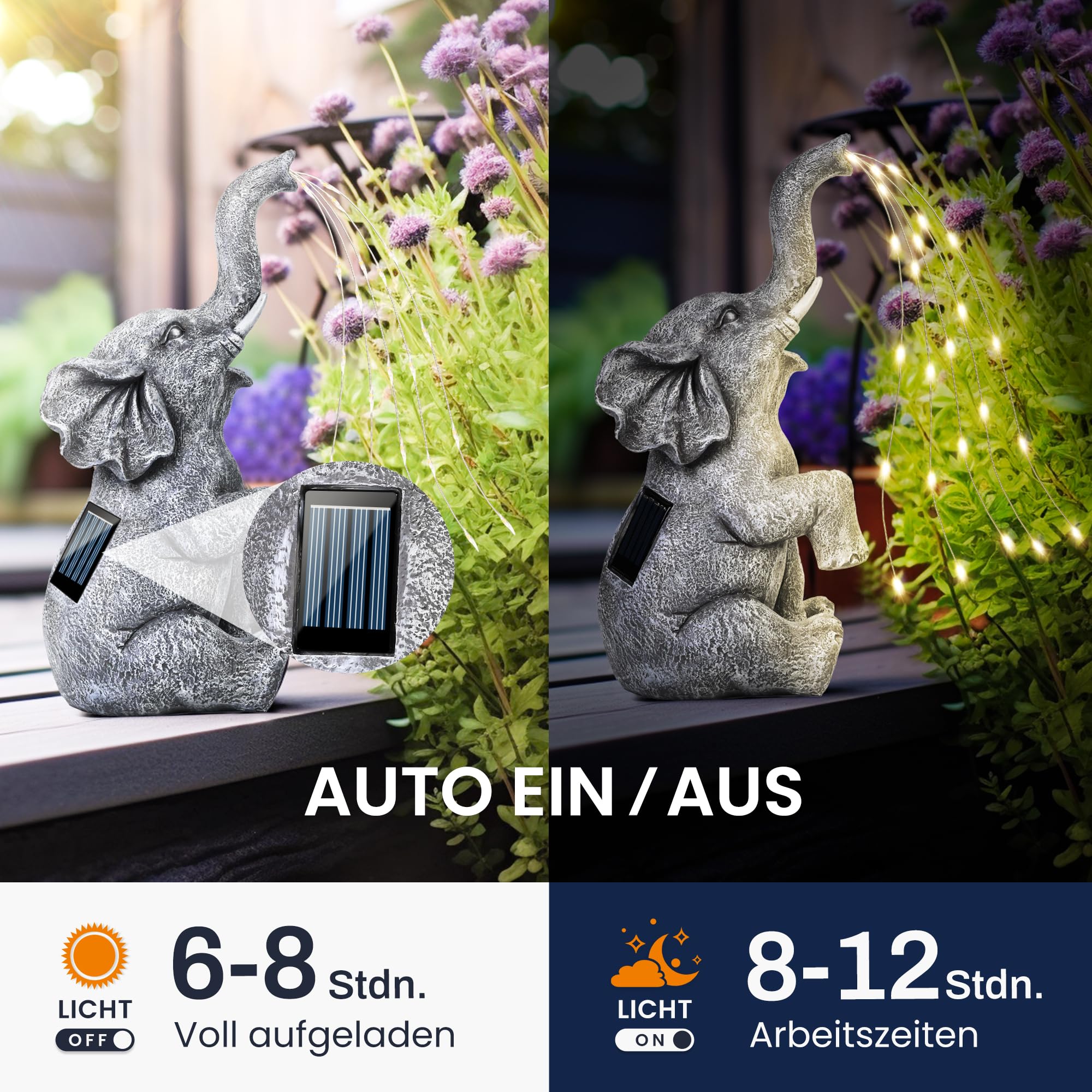 Solar Statuen Gartendeko, Bär Mutter und Bär Kind umarmen Sich, Geburtstagsgeschenk für Frauen, Geschenke für Mama, Wetterfest Gartendeko für Terrasse, draußen, Hof