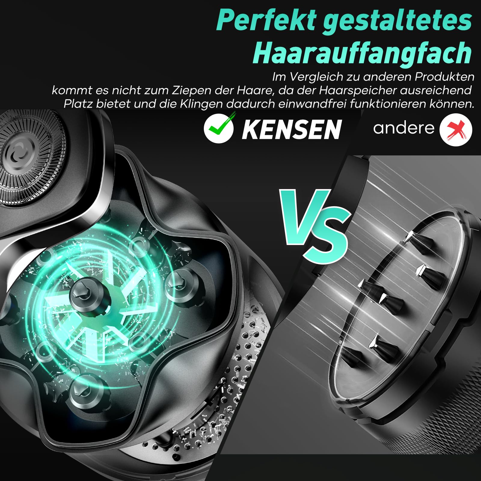 Glatzen Rasierer Herren, kensen Kopfrasierer Glatze Wasserdicht Head Shaver 5D Beweglicher Kopf Rasierer Herren Magnetischer Glatzenschneider Trocken-Und Nassrasur Bald Shaver Typ-C-Anschluss