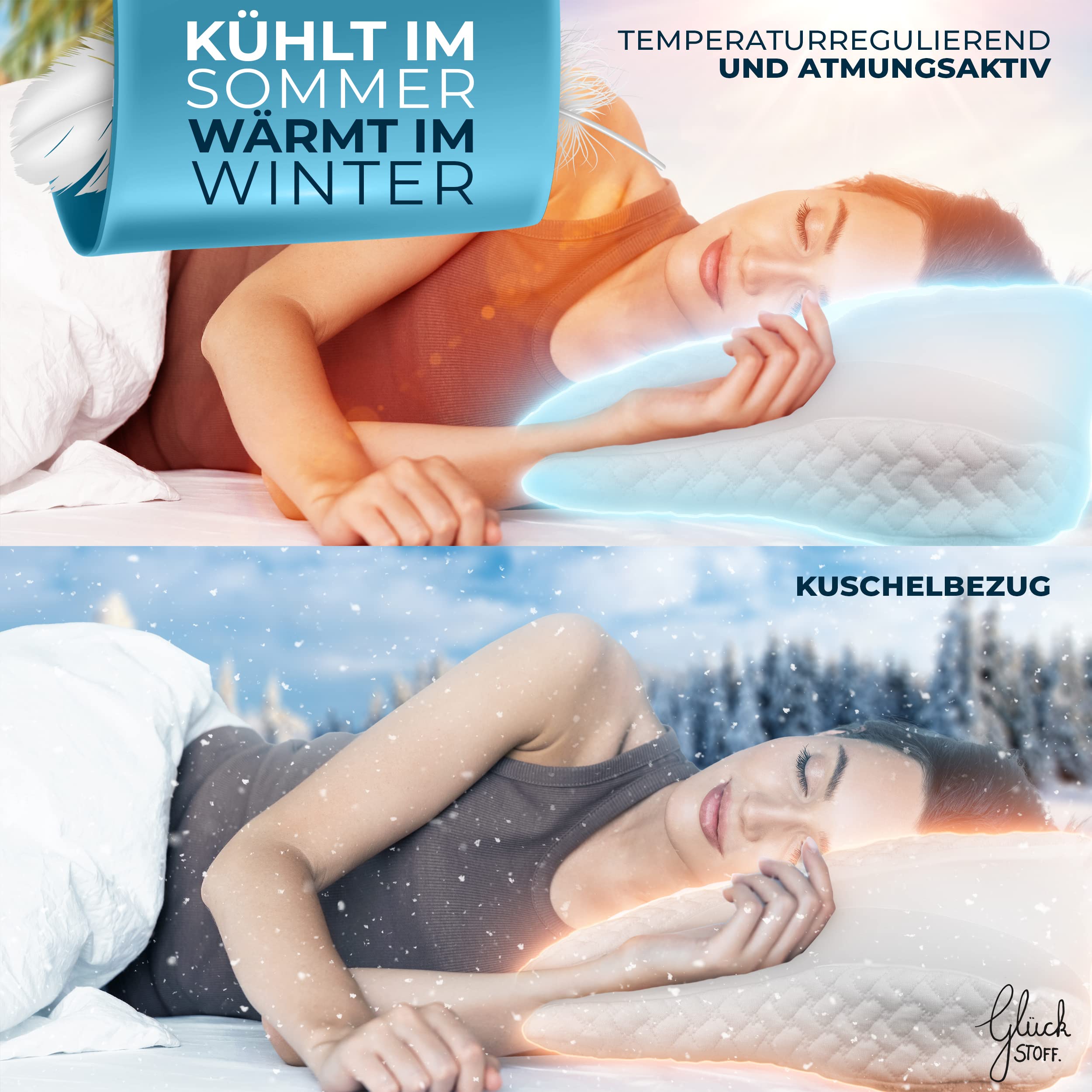 Orthopädisches Kissen (Zertifiziert für alle Schlaftypen) Kopfkissen Nackenschmerzen aus Memory Foam | Nackenstützkissen Ergonomisches Kopf-Kissen Seitenschläferkissen Weiß