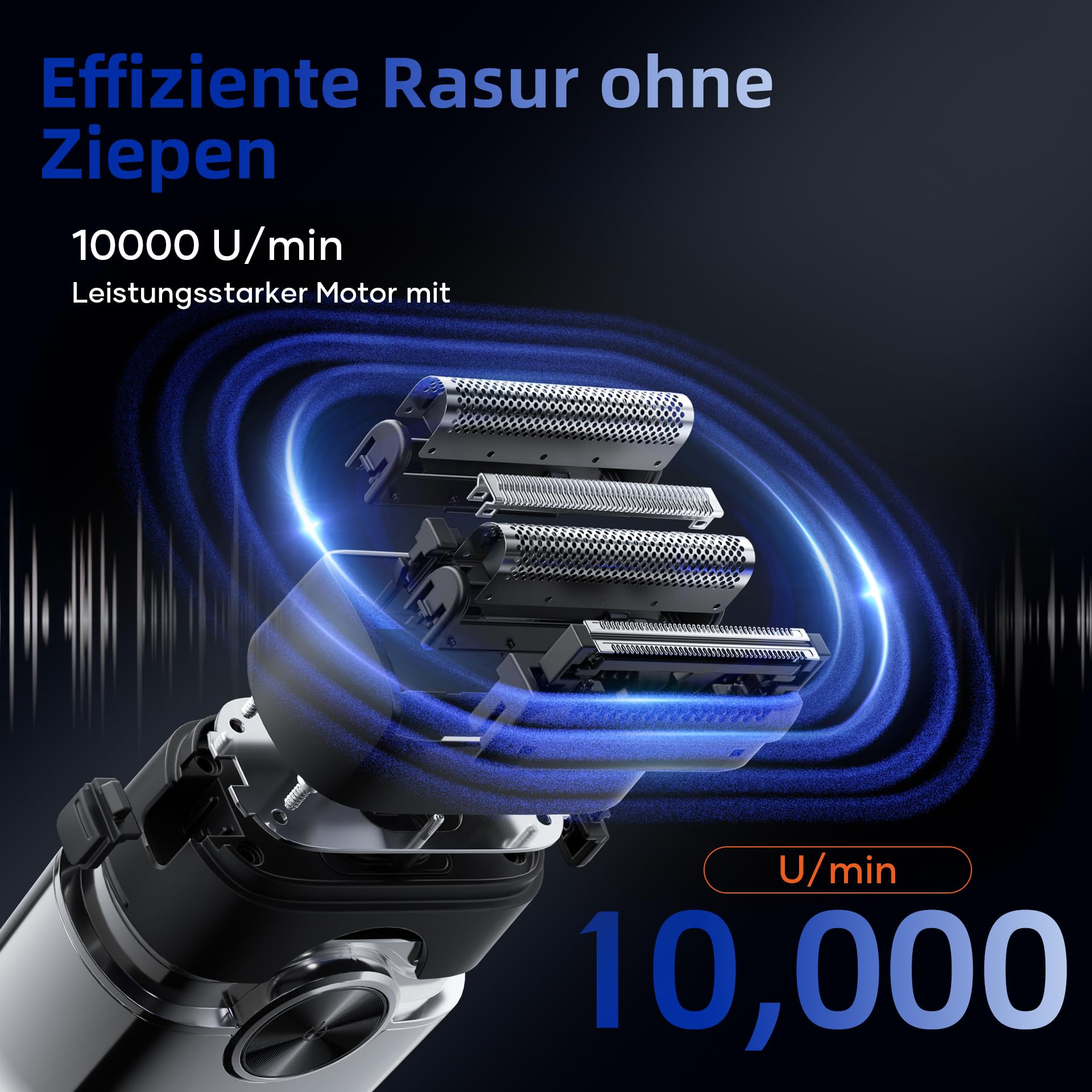 Elektrorasierer Herren, kensen Mini Foil Shaver Mit 4 Flexiblem Scherkopf Rasierapparat Usb-C Elektrischer Rasierer Wasserdicht Folienrasierer 120Min Trockenrasierer Tragbar für Bart Gesicht Reise