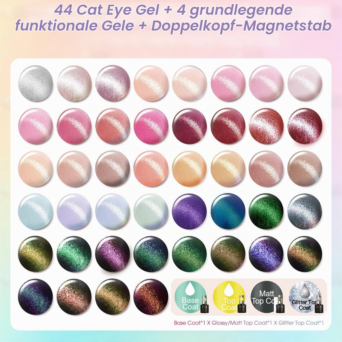 UV Nagellack Set Weiß Rosa Violett Rot Grün Blau Gel