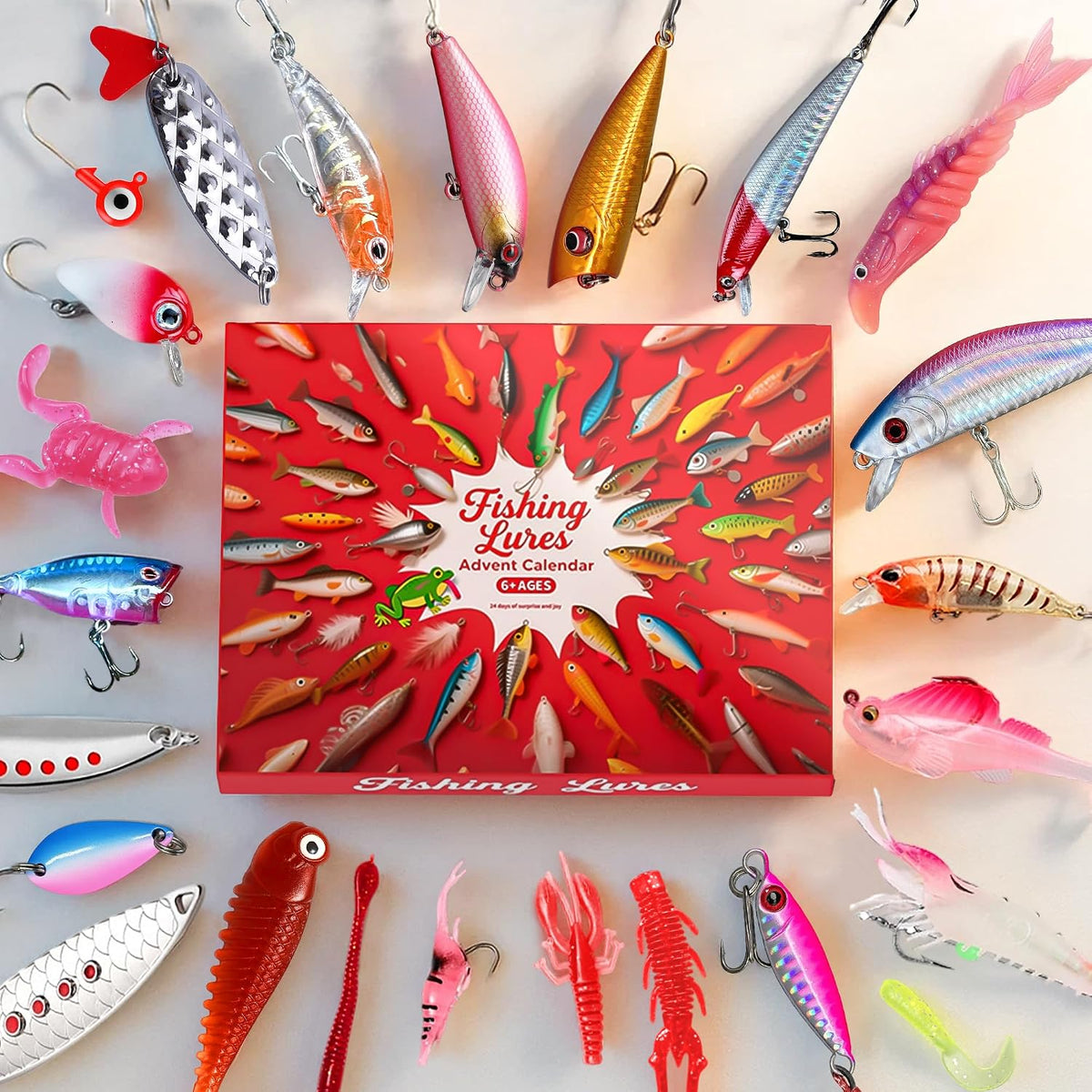 Angel Adventskalender 2026 Männer - 24 Köder,Geschenke für Angler