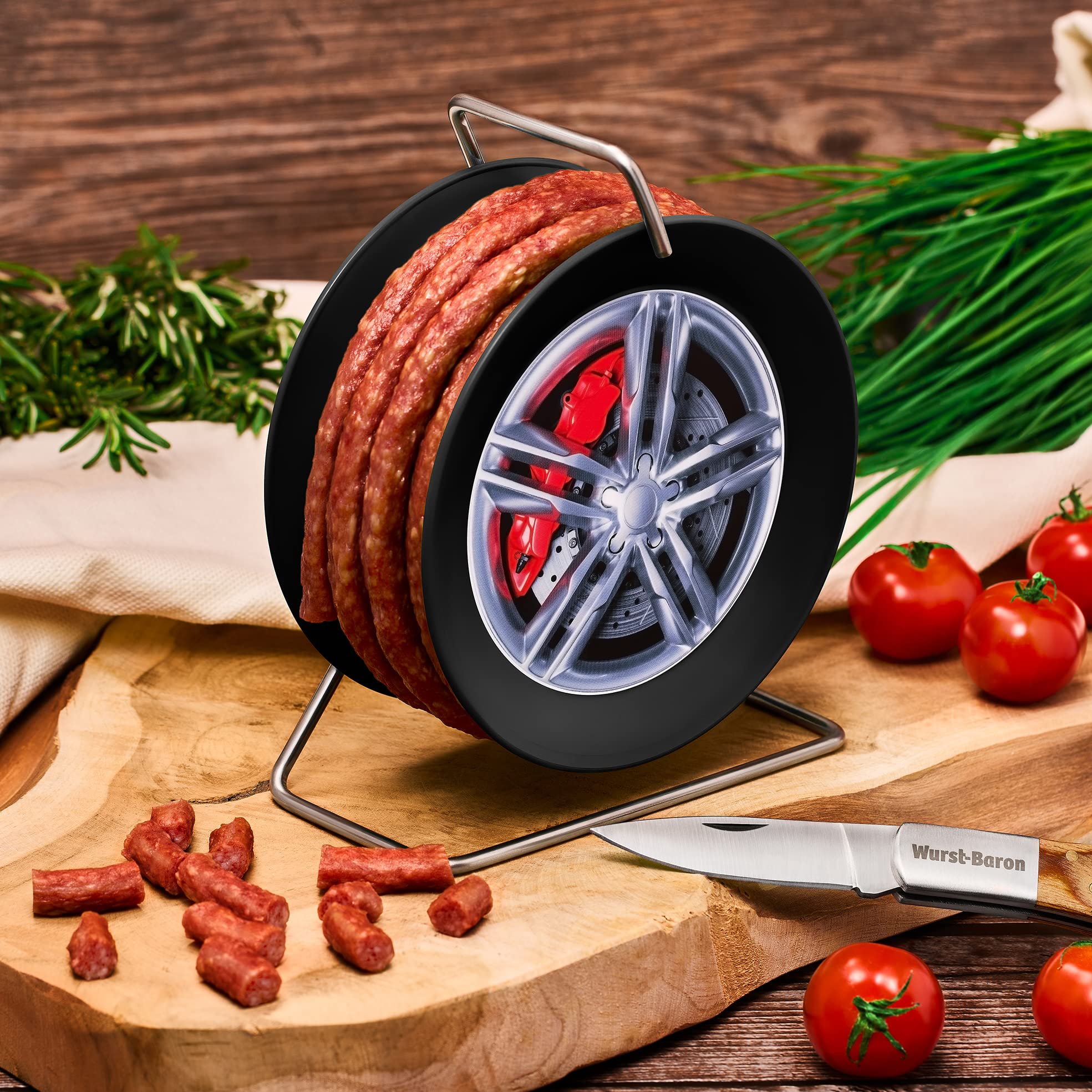 Wurst Kabel Trommel, Wurstsnack, auf Mini Kabel Trommel, 3,5 m Krakow Style Wurst 240 g / NEU&OVP - Bestseller!