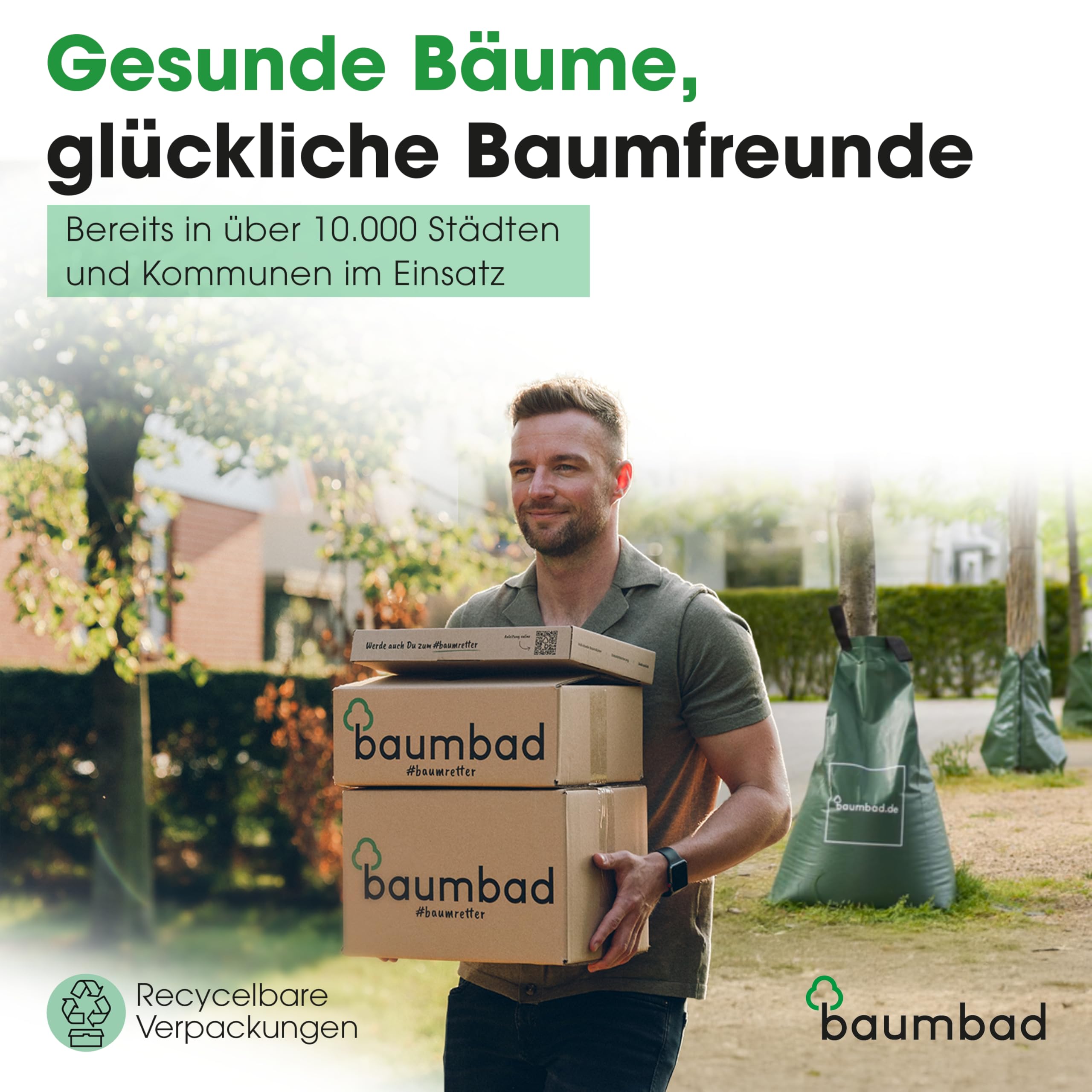 Premium Bewässerungsring 55 Liter, PVC UV Beständig, Baumring zur Bewässerung in Braun
