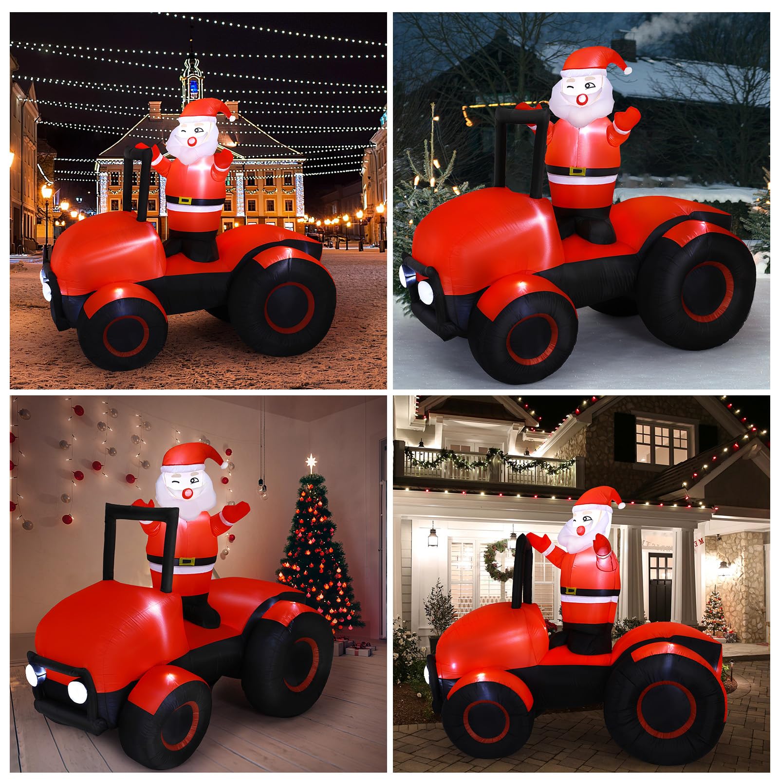 Aufblasbare Weihnachtsdeko, Riesiger Weihnachtsbaum Bogen mit 8 LED Leuchten, Wasserfest Beleuchtet Aufblasbar Weihnachtsdeko Aussen für Hof Garten Feiertag Weihnachtsdekoration