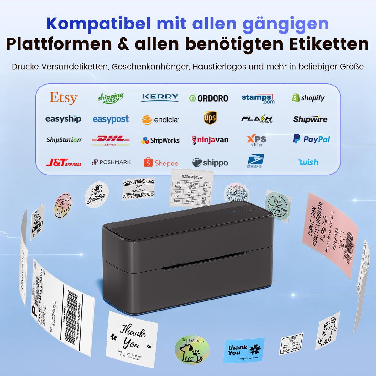 Bluetooth DHL Etikettendrucker, Label Printer - Thermodrucker
