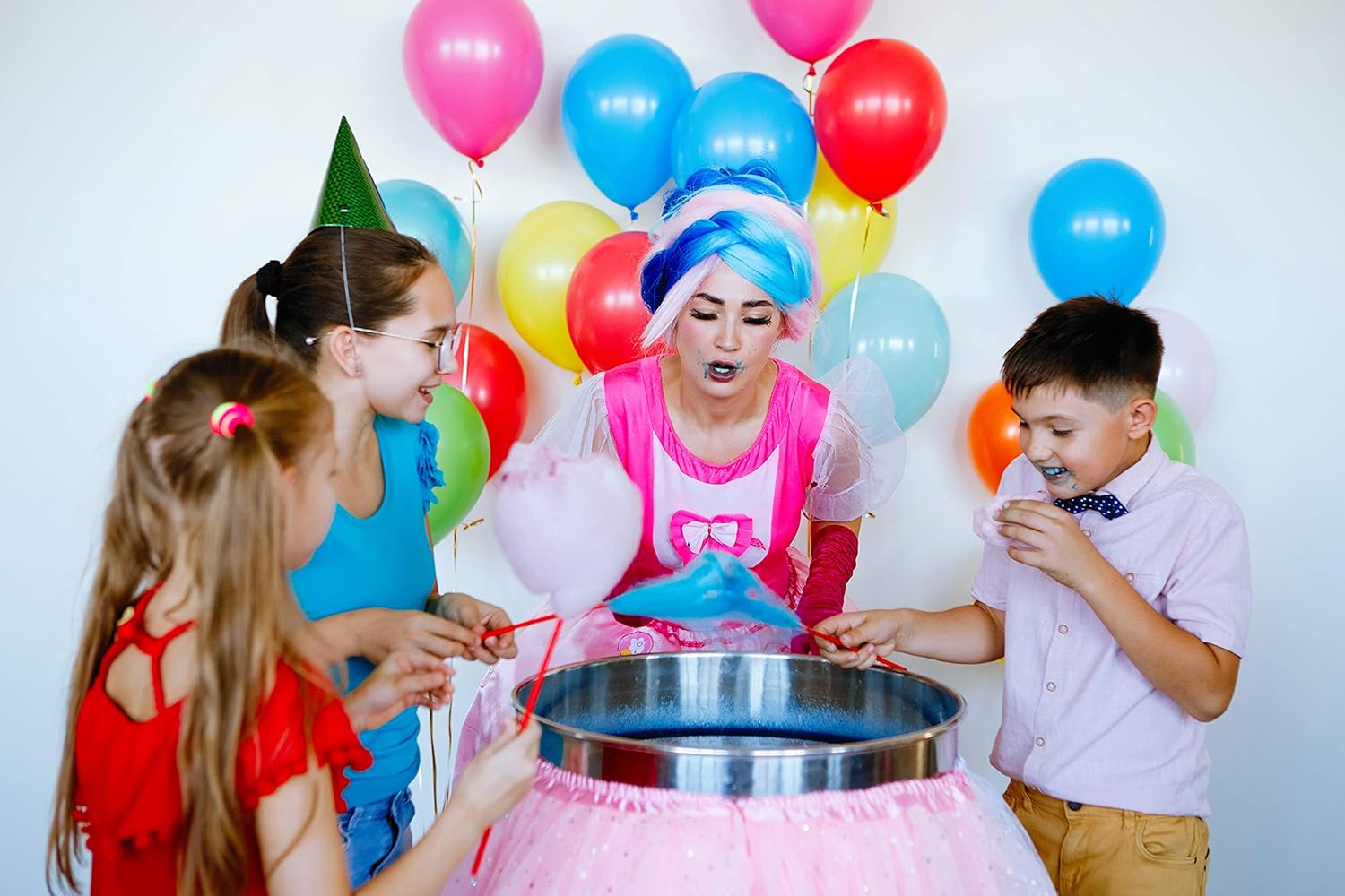 Party Set 6 x 230 g Zuckerwatte für Candy Floss Maschine enthält 100 Candy Floss Sticks