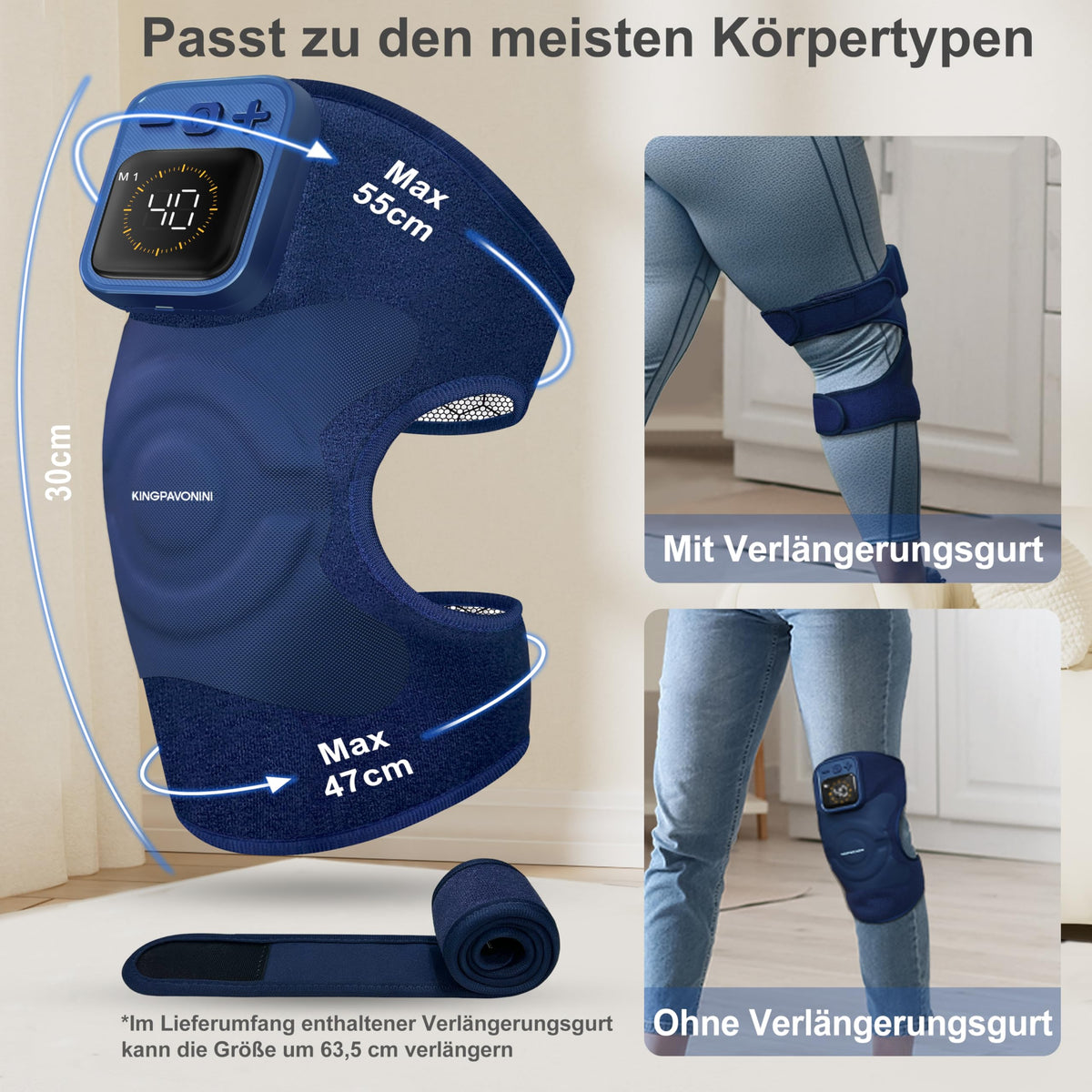Knie Massagegerät mit Wärme, Knieschmerzen, Blau 1.0
