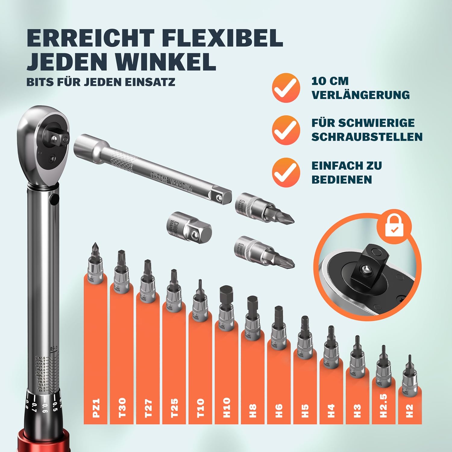Fahrradmontageständer 30 kg mit Drehmomentschlüssel 1/4 Zoll Set Profi klappbar Tragetasche Reifenheber 1-25 Nm Bitset Transportbox