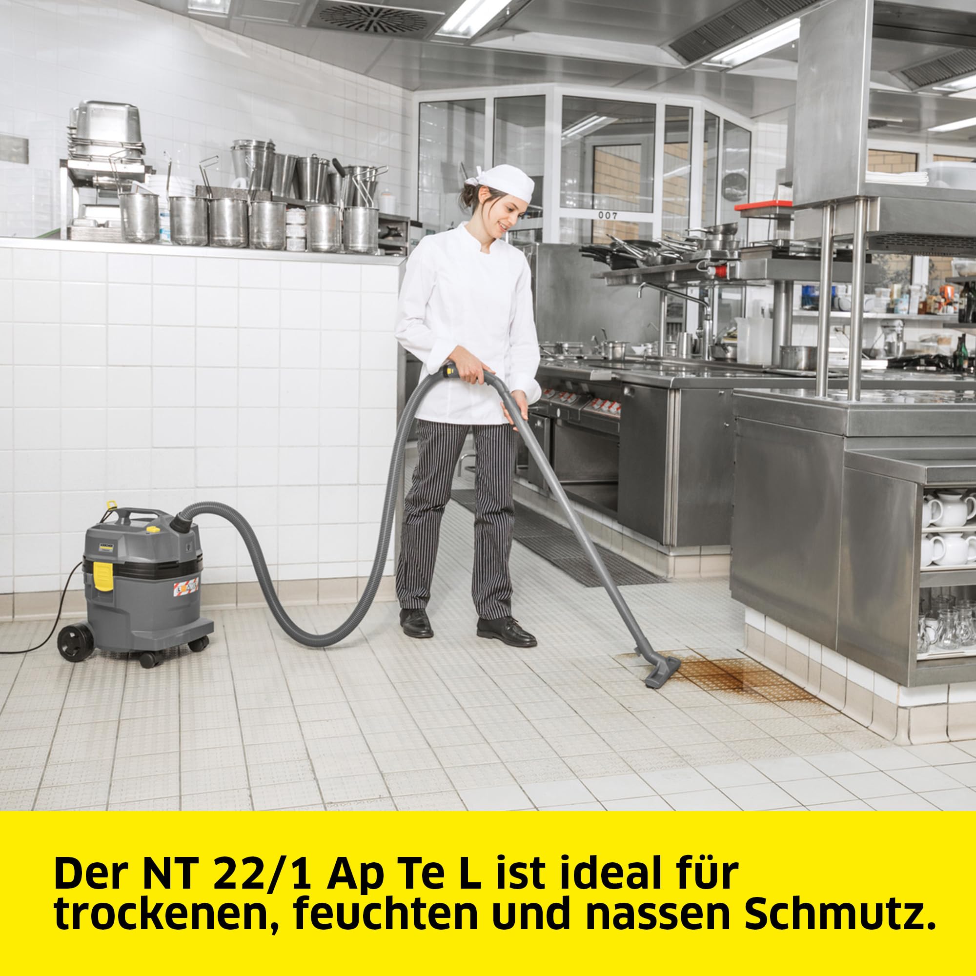 KÄRCHER Nass- und Trockensauger NT 22/1 Ap L, Leistung: max. 1300 W, PES-Patronenfilter, Kunststoffbehälter: 22 l, Saugschlauch: 1,9 m, Krümmer, Nass-/Trockenbodendüse Standard (300 mm), Fugendüse