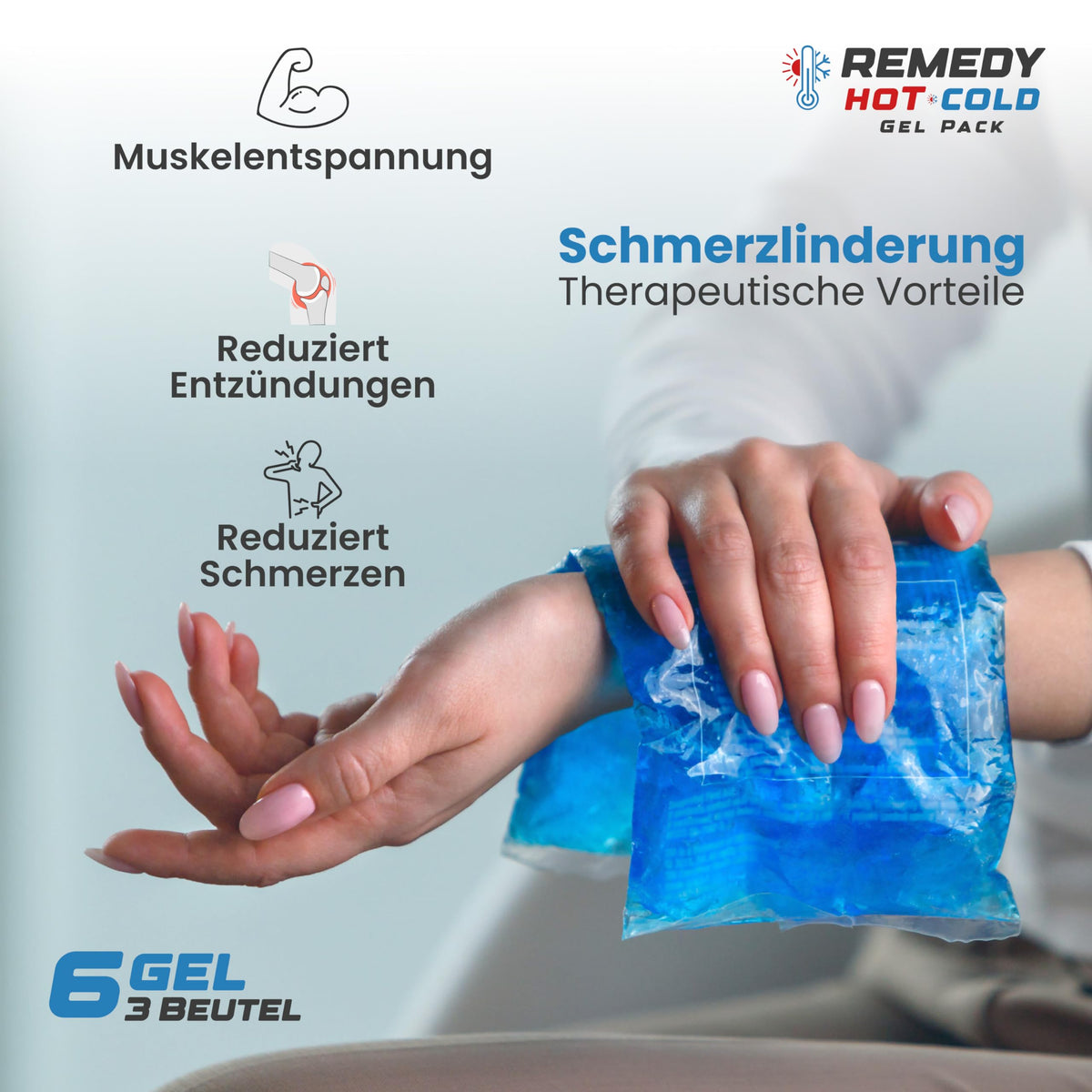 Kühlpads Epione 3XL Gelkissen kalt/warm – mit elastischem Gurt und Stoffhülle – wiederverwendbar zur Schmerzlinderung bei Muskel‑ und Gelenkschmerzen, Verletzungen und Physiotherapie