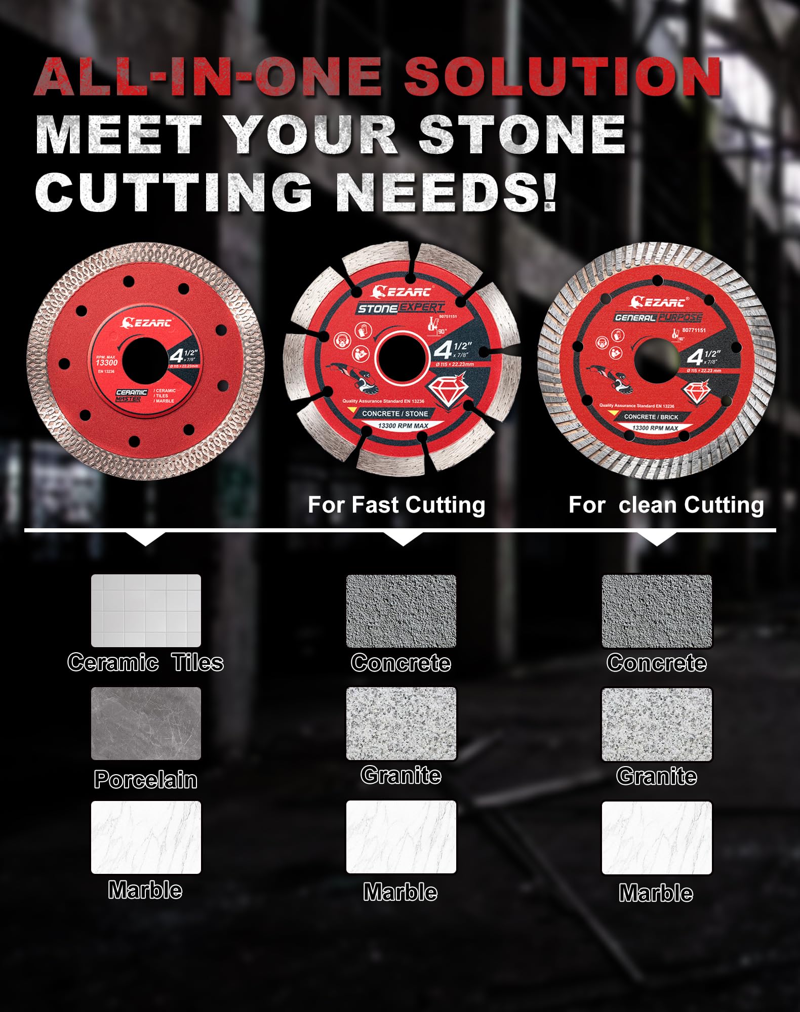 Diamantschneidscheiben 125mm Extra Thin Diamond Disc Cutting Disc für Fliesen Keramik Marmor Nass oder Trockenschnitt