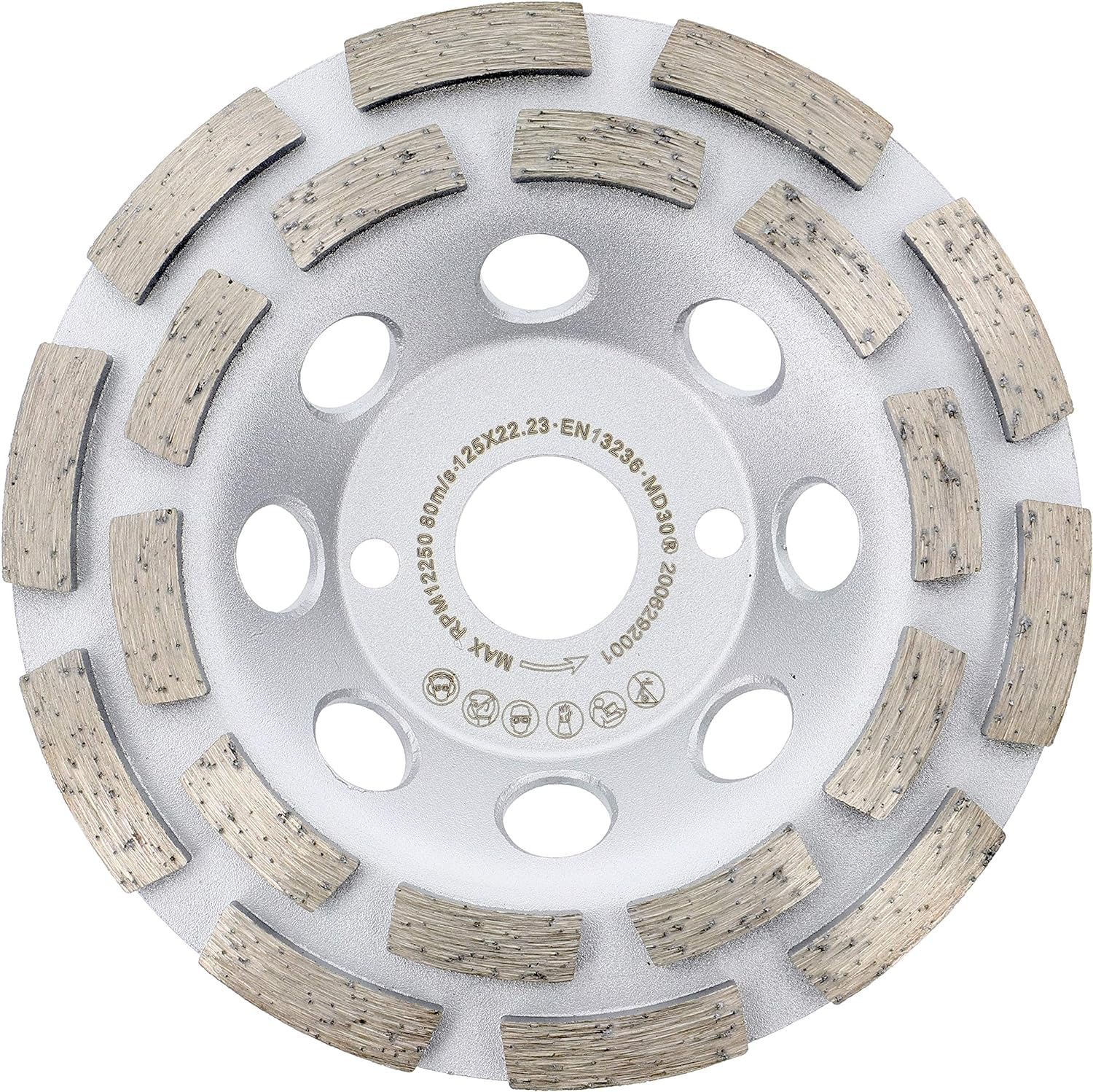 Absaughaube für Winkelschleifer - mit Bürstenkranz - Staubfreies Arbeiten - Premium-Werkzeug mit Diamant-Schleiftopf - 125mm