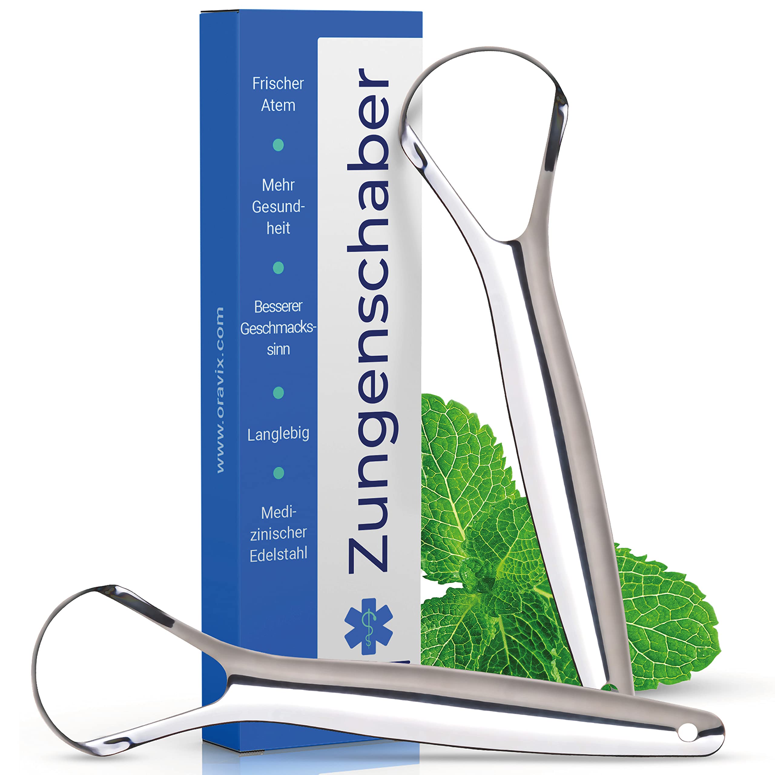 Zungenschaber Edelstahl | Dreier-Pack | Zungenreiniger | Für einen frischen Atem und eine bessere Mundgesundheit | Zungenreiniger Edelstahl | Zungenreiniger für Kinder und Erwachsene | ORAVIX