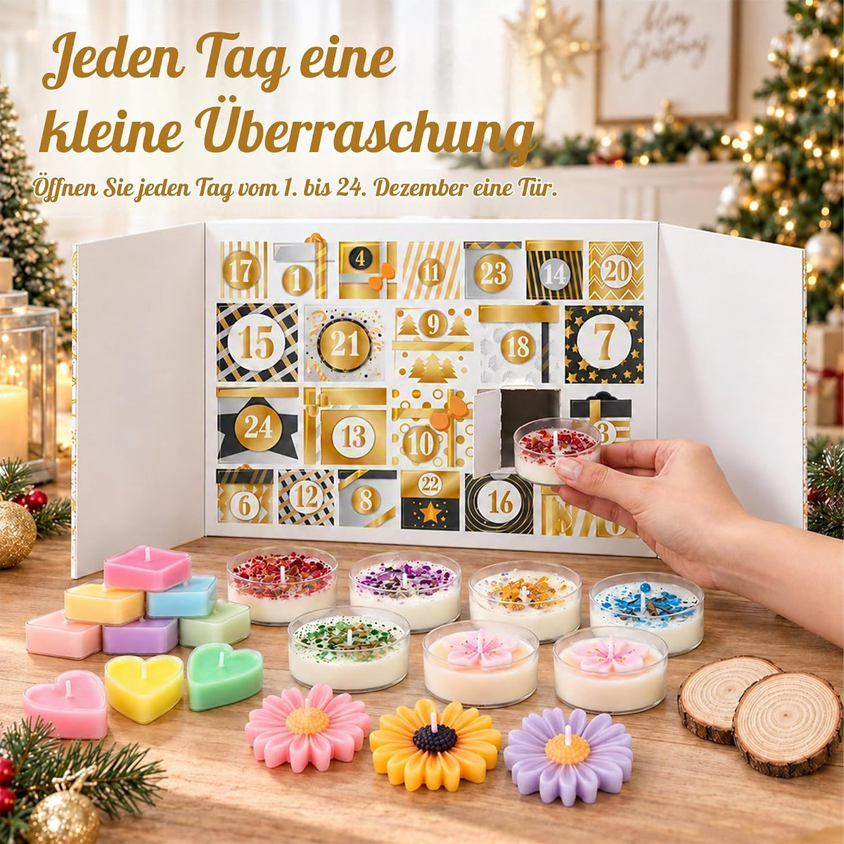 Adventskalender 2026 Frauen , 24 Duftkerzen Weihnachtskalender für Frauen