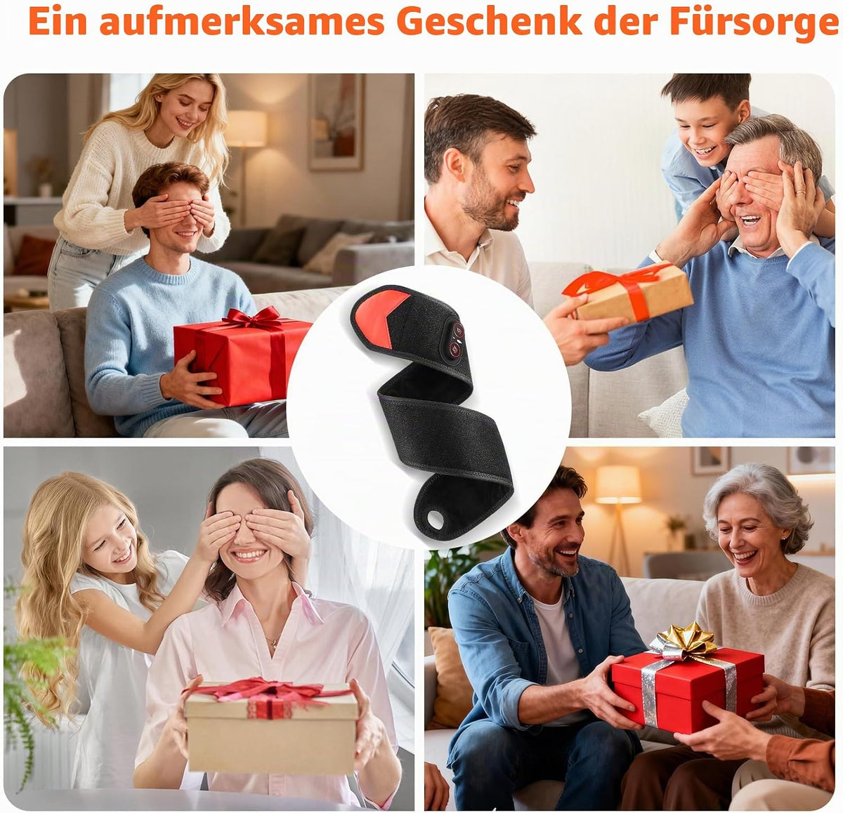 Kabellose Handgelenk-Heizbandage Mit Vibration, Tragbare Heiz-Handgelenkstütze Mit 660nm Rotem Licht, 3 Heizstufen, 3 Vibrationsmodi, Eingebauter 3000mAh-Akku, Geeignet Für Frauen Männer, 69cm Länge