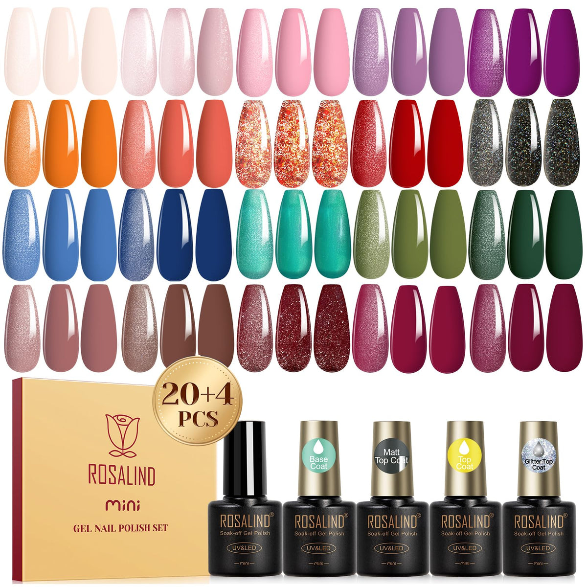 UV Nagellack Set Weiß Rosa Violett Rot Grün Blau Gel