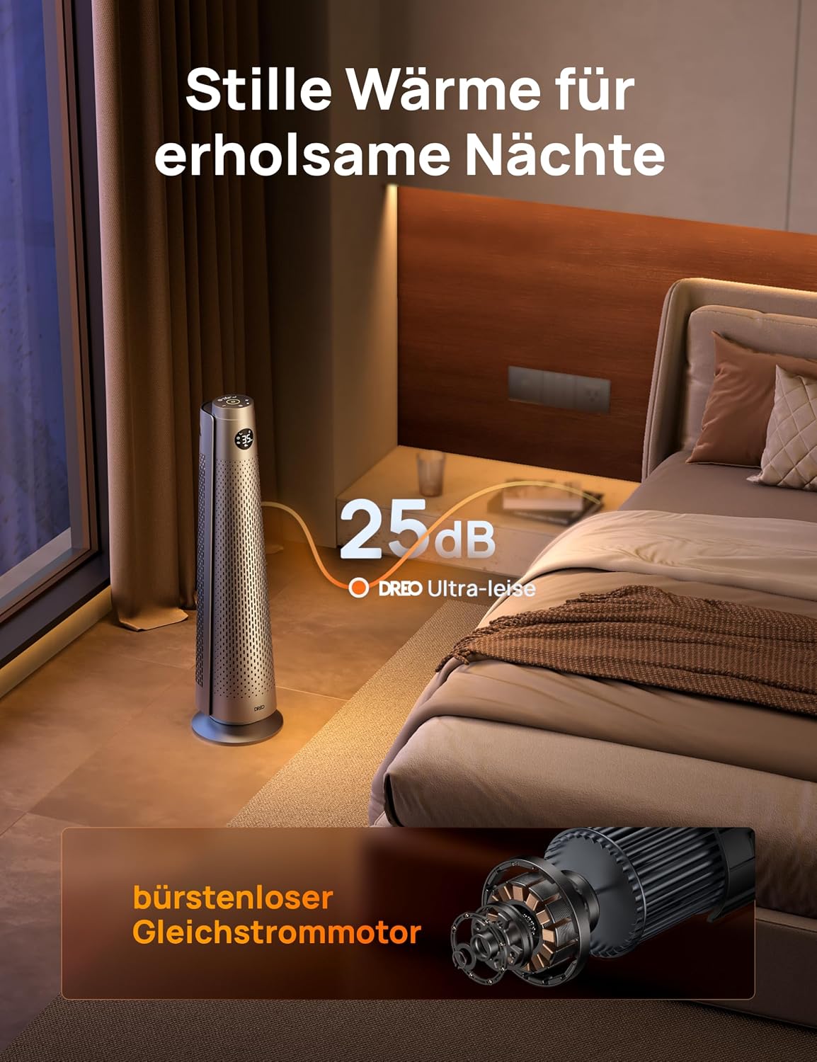 Heizlüfter Energiesparend, 2000W Elektrische Heizung mit Fernbedienung, 25 dB Leise,120° Oszillation, Thermostat, 5 Heizstufen & 3 Lüfterstufen, 7-facher Schutz, 12H Timer, PTC Keramik Heizlüfter