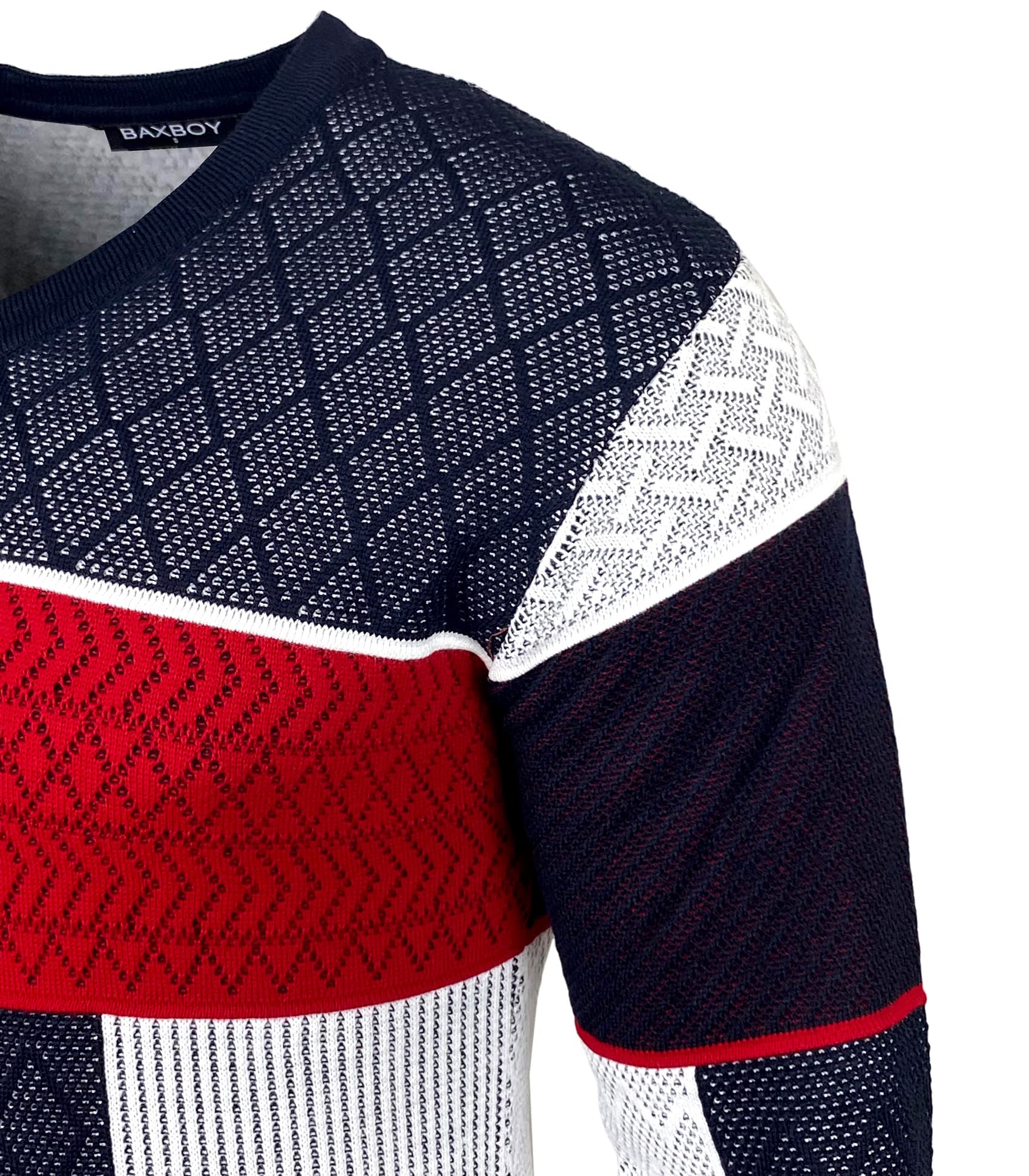 Herren Slim Fit V-Neck Knitted Jumper Rundkragen Moderne Herren Black Jumper Langarmärmel in feinem Knit Sweatshirt