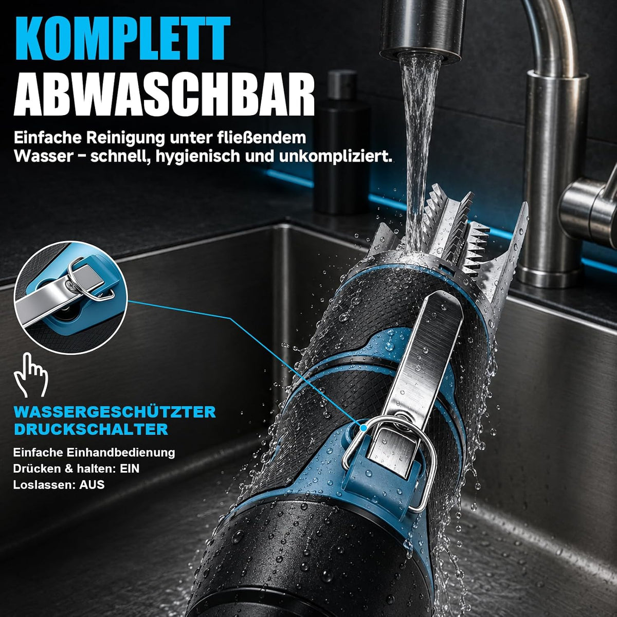 650W Elektrisch Fischentschupper mit Schutzhaube Wasserdicht aus Edelstahl